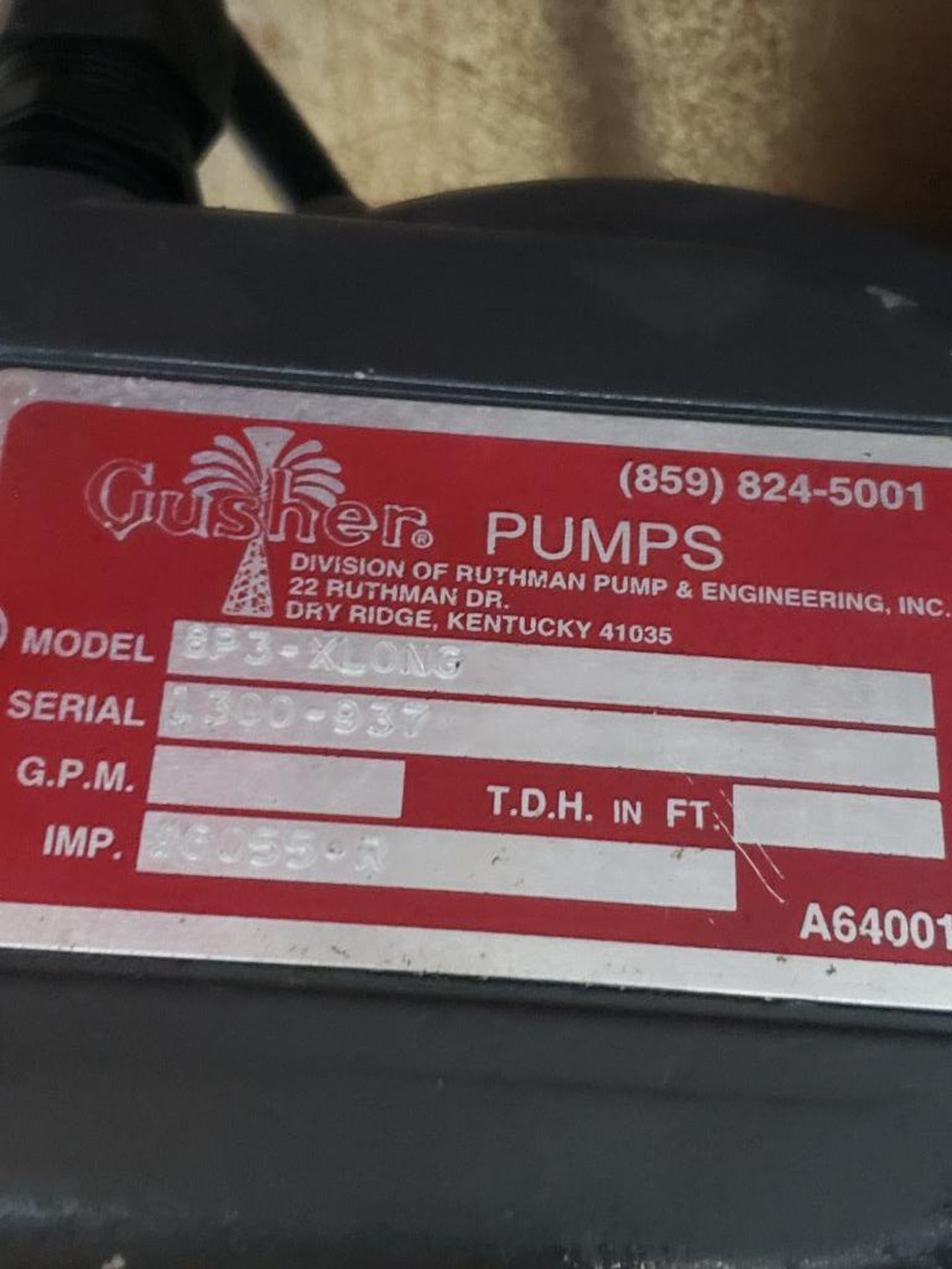 Gusher pump model 8P3-XLONG. 115v single phase. - Image 3 of 3