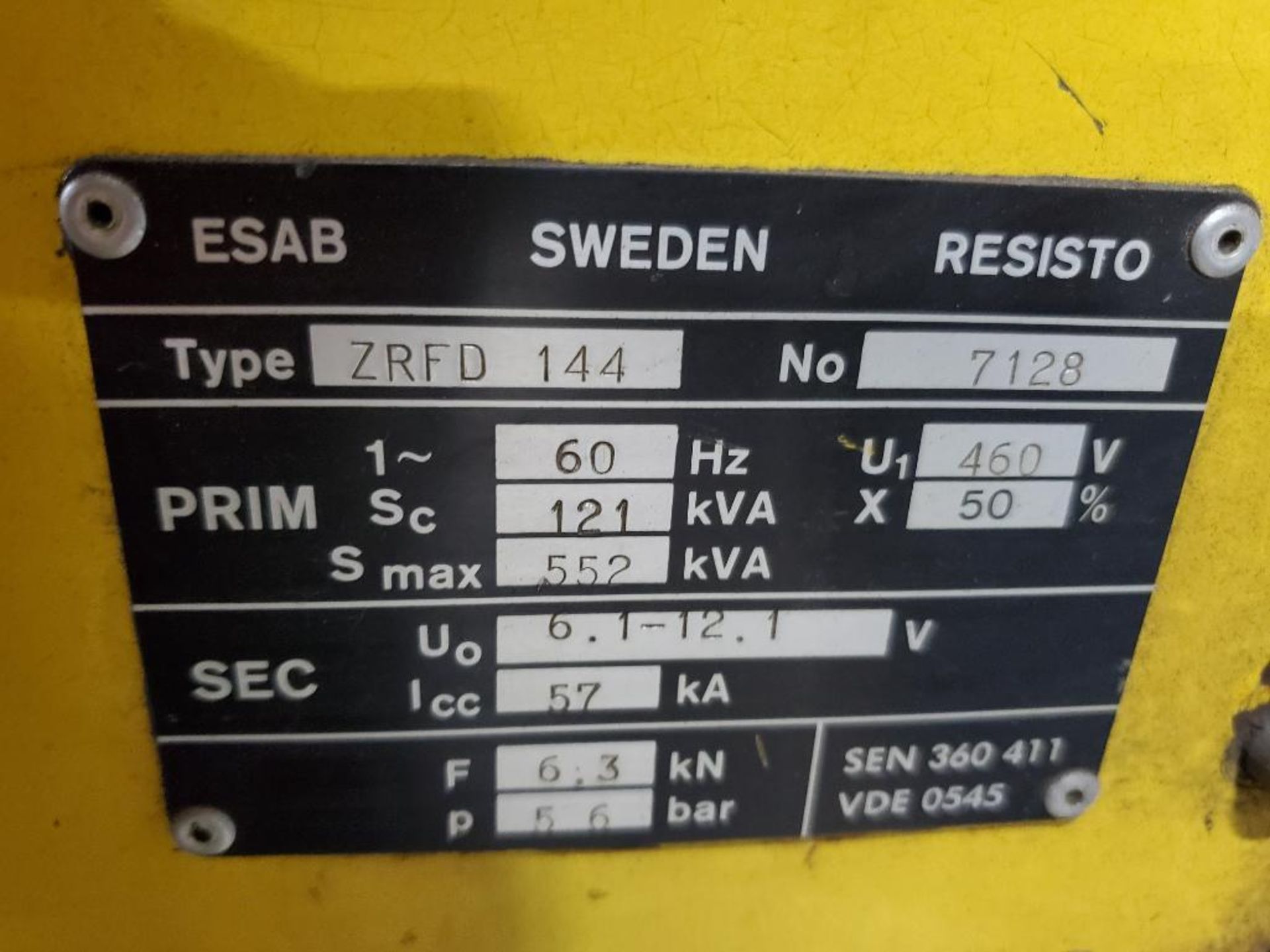 121kVa Esab spot welder. Model ZRFD-144. 3 phase, 460v. Bosch PSP2000 controls. - Image 3 of 4