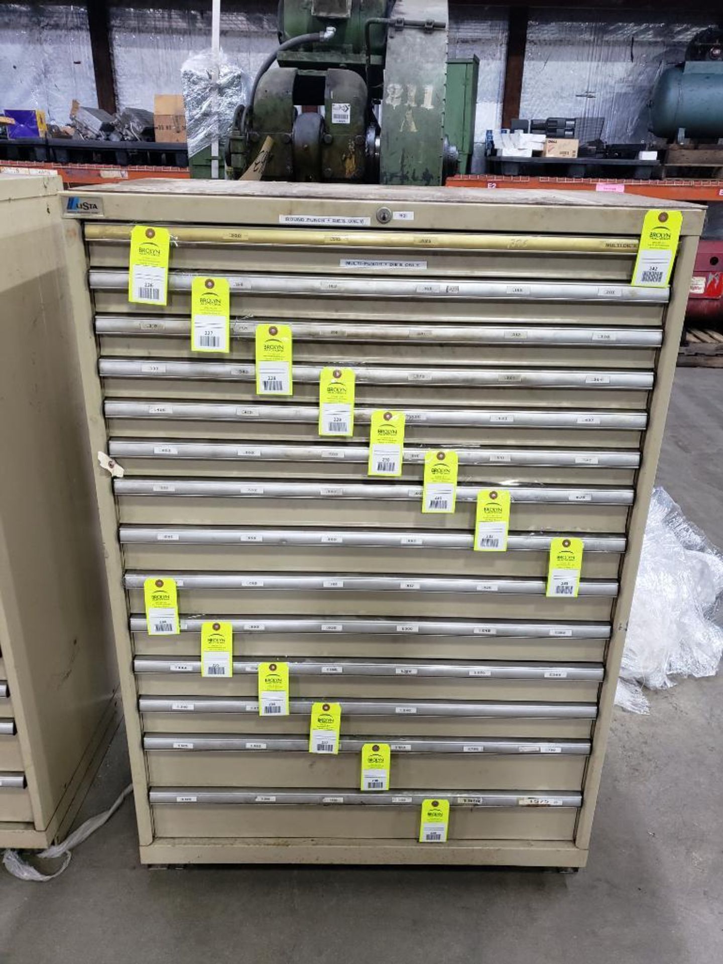 14 drawer Lista tooling cabinet. 60t x 41w x 23d. (contents not included)