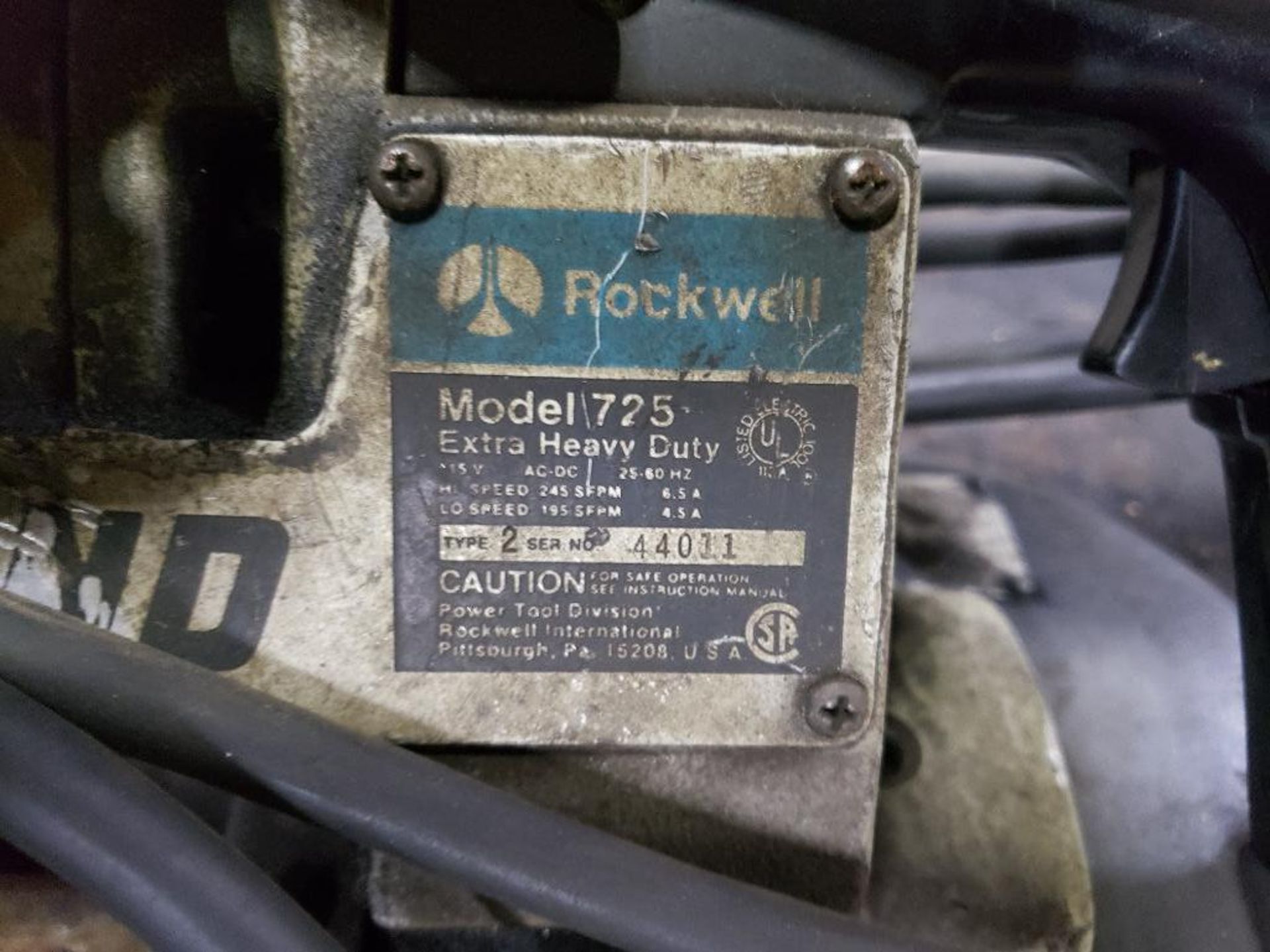 Rockwell portable band saw model 725 extra heavy duty. - Image 2 of 3