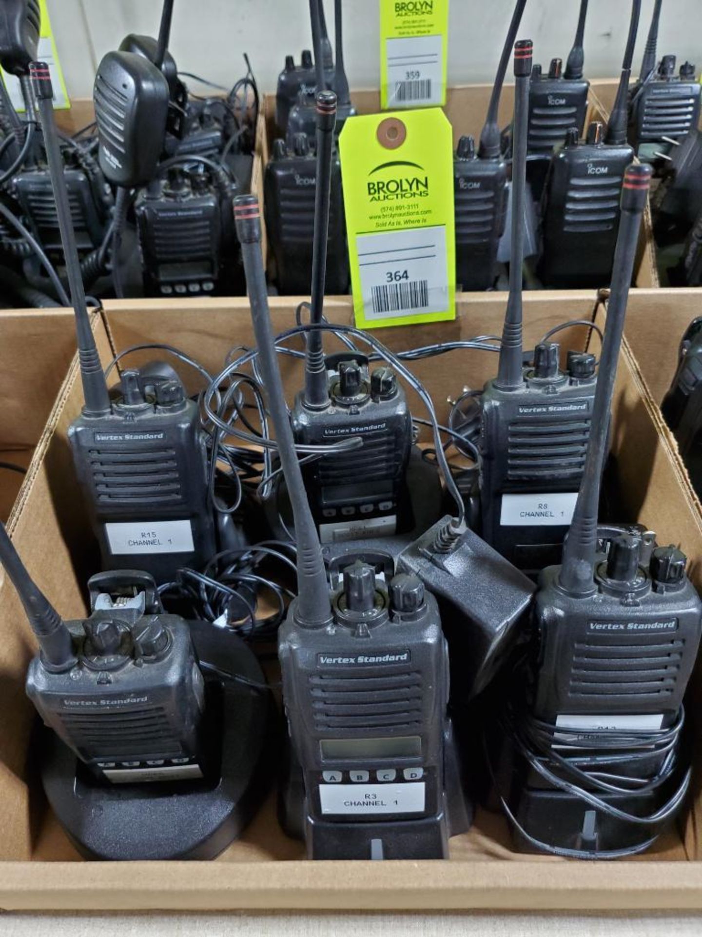 Large assortment of walkie talkies.