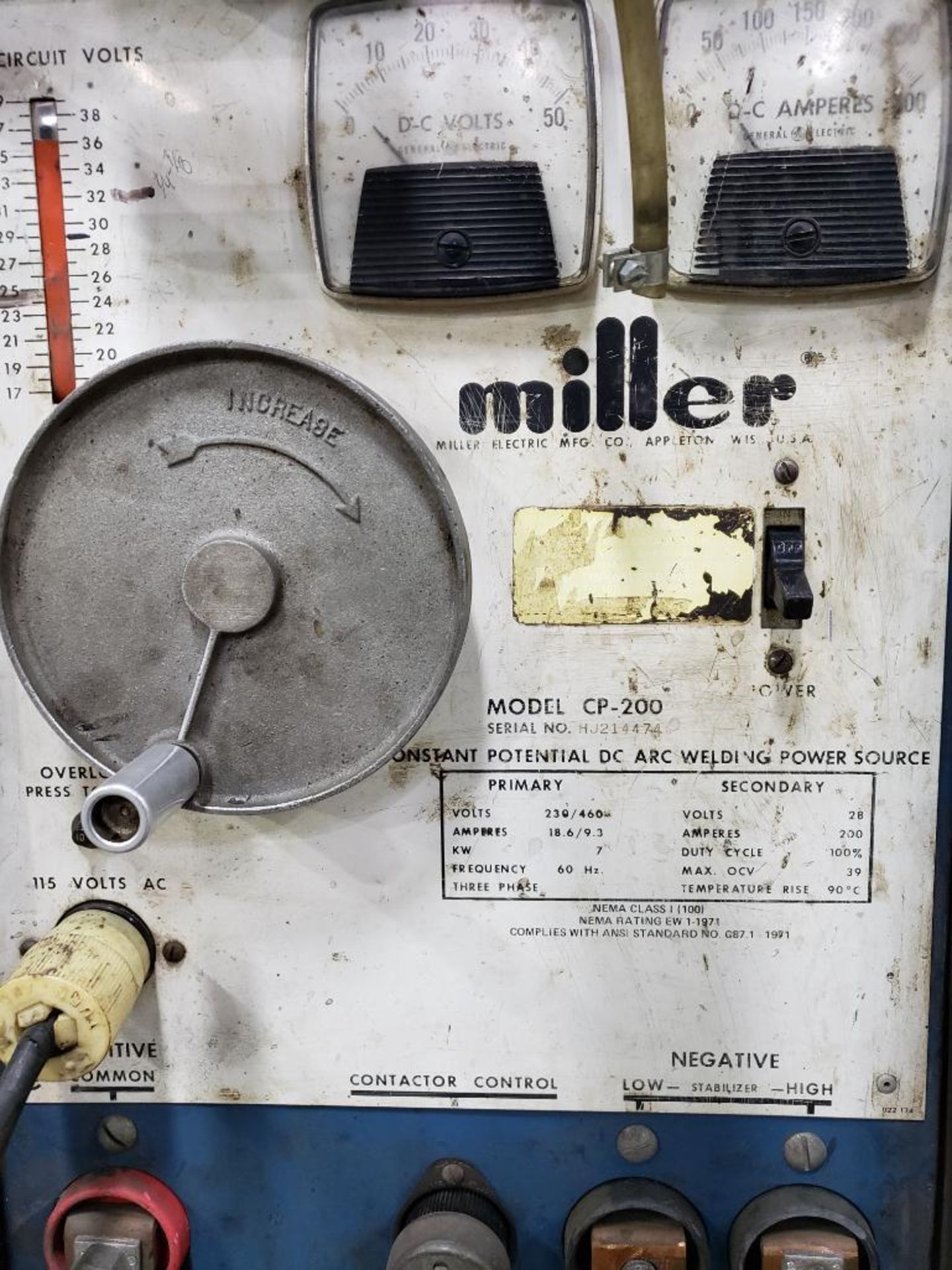 Miller welder model CP-200 with wire feeder. - Image 6 of 6