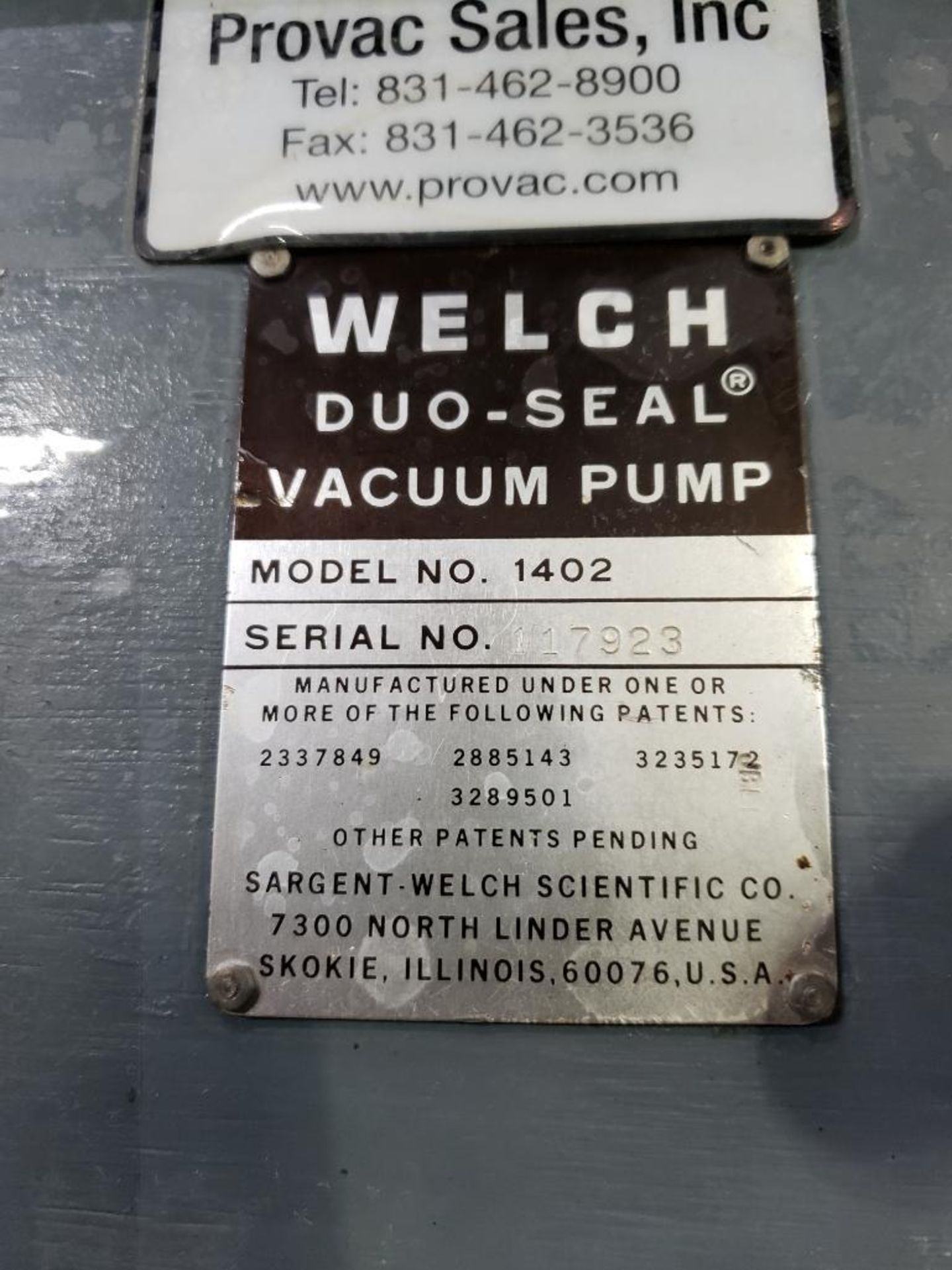 Welch Duo-Seal vacuum pump. Model 1402. - Image 2 of 3