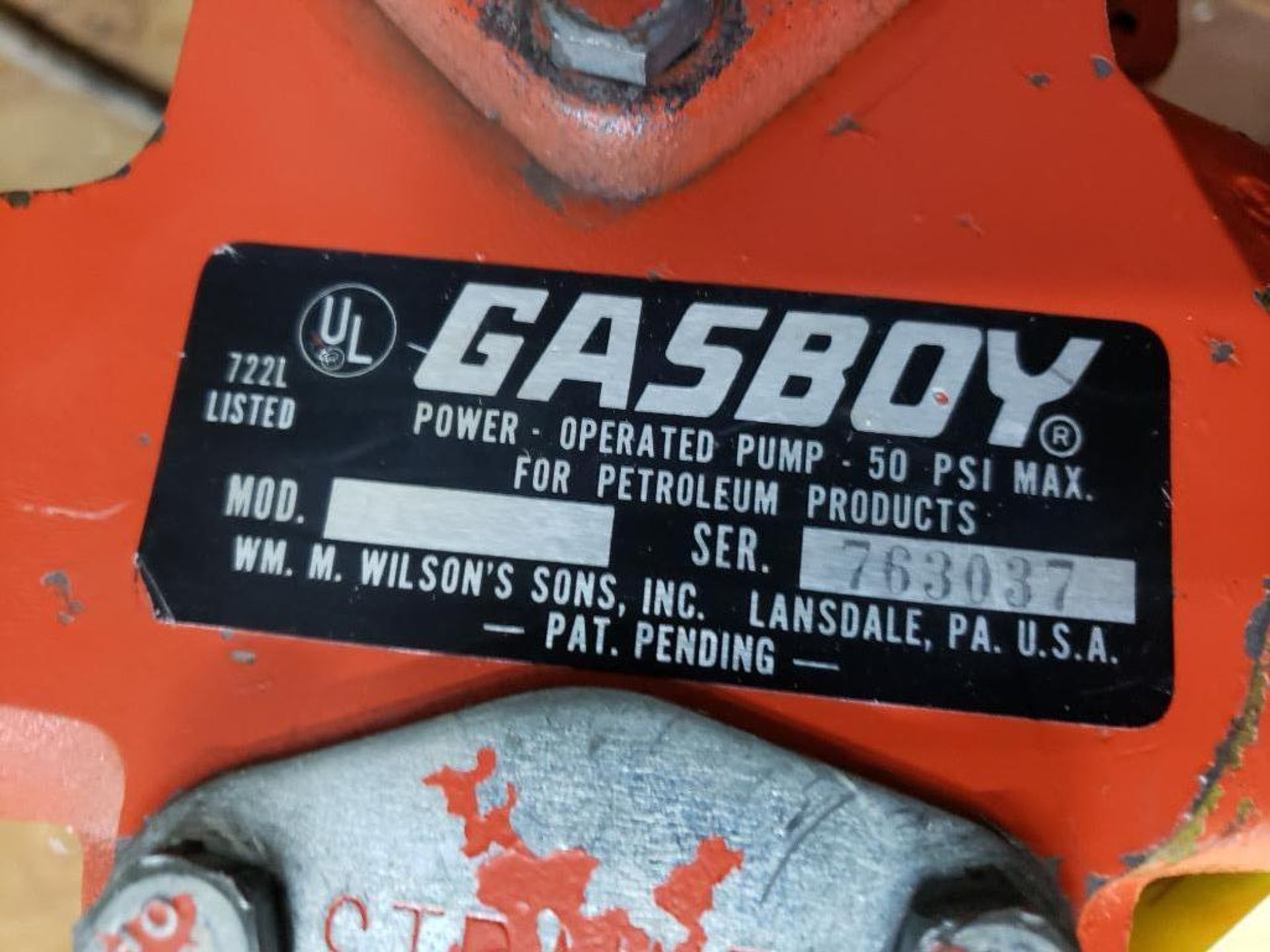 Gasboy power operatured pump. 50psi max. - Image 2 of 4