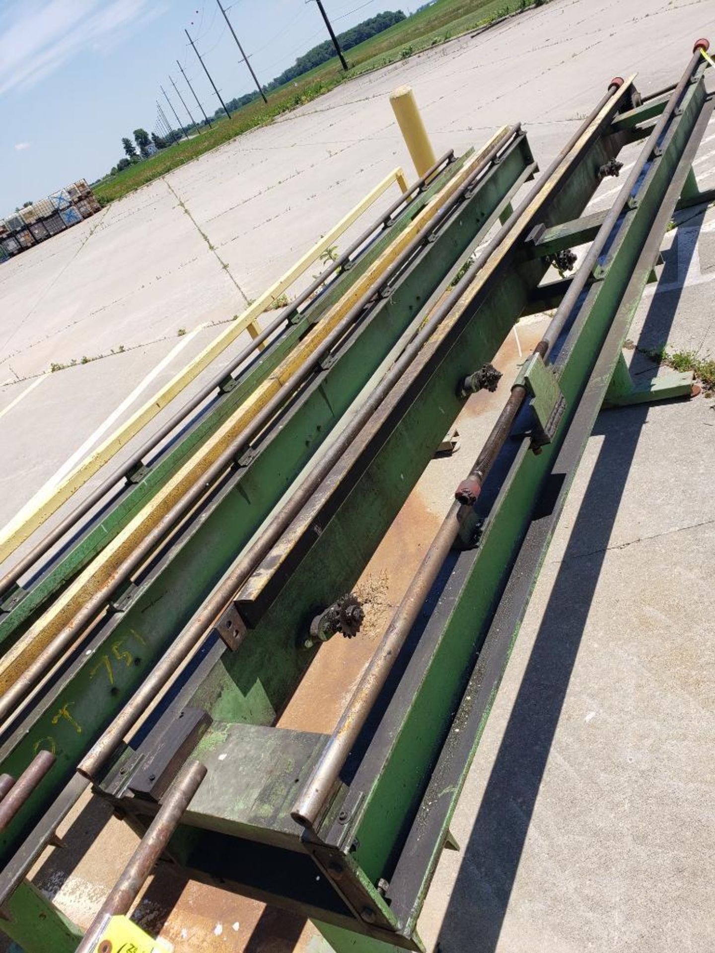 Qty 2 - Heavy duty steel run out table assemblies. 15ft long. - Image 2 of 3