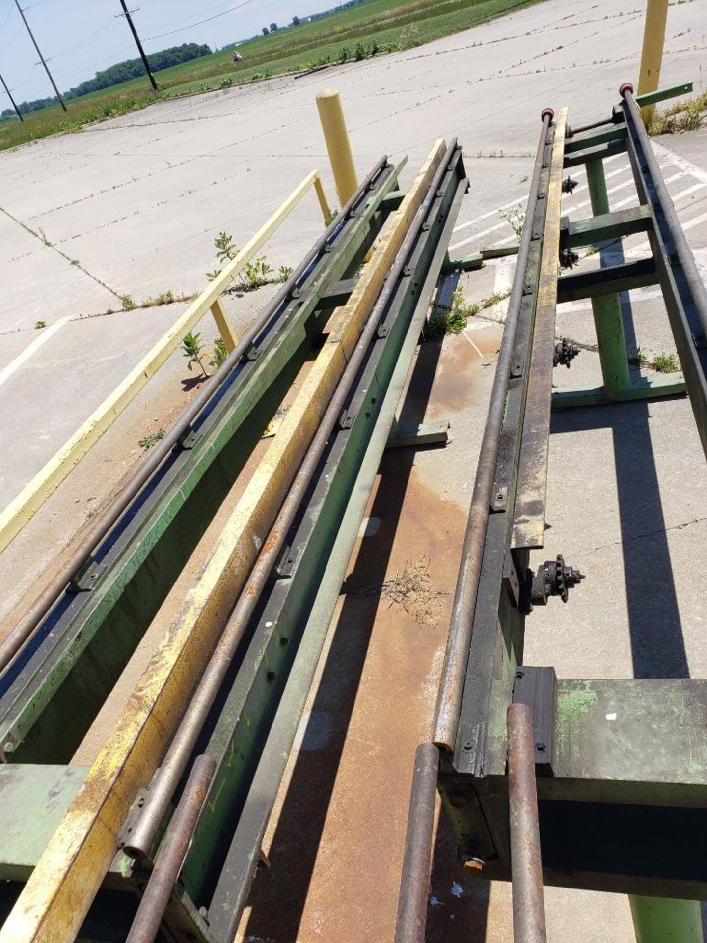 Qty 2 - Heavy duty steel run out table assemblies. 15ft long. - Image 3 of 3