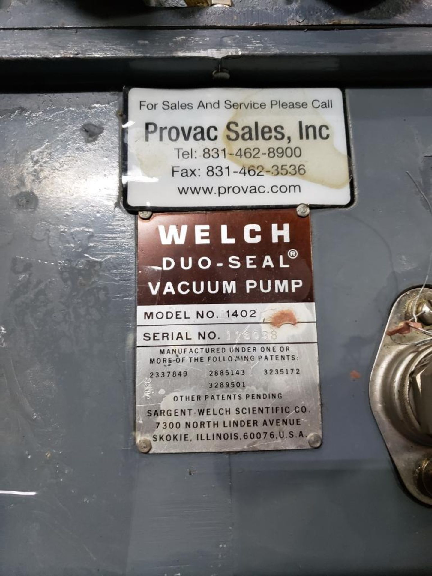 Welch Duo-Seal vacuum pump. Model 1402. - Image 2 of 3