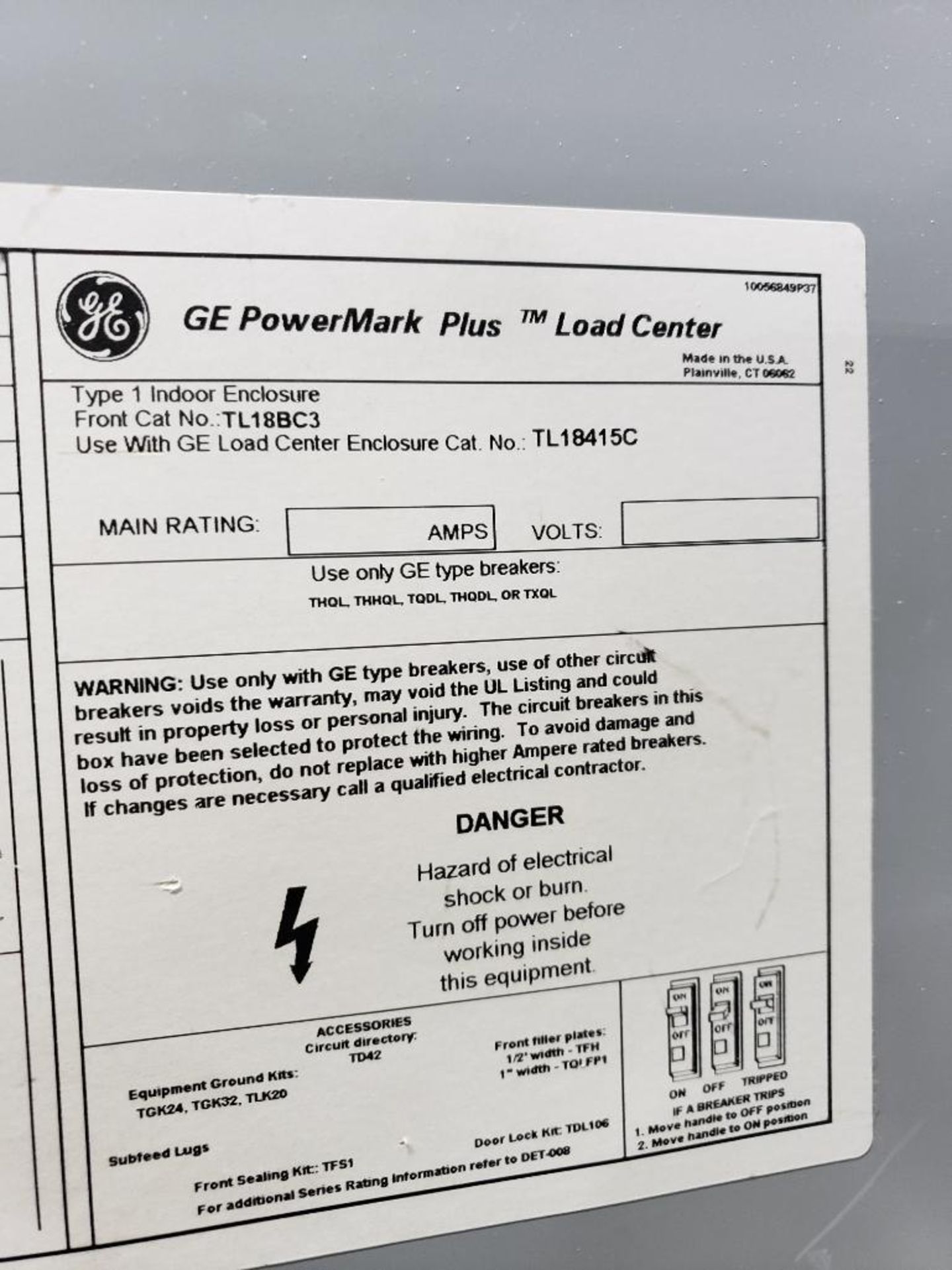 GE powermark plus load center. Catalog TL18415 with front cover. - Image 3 of 3