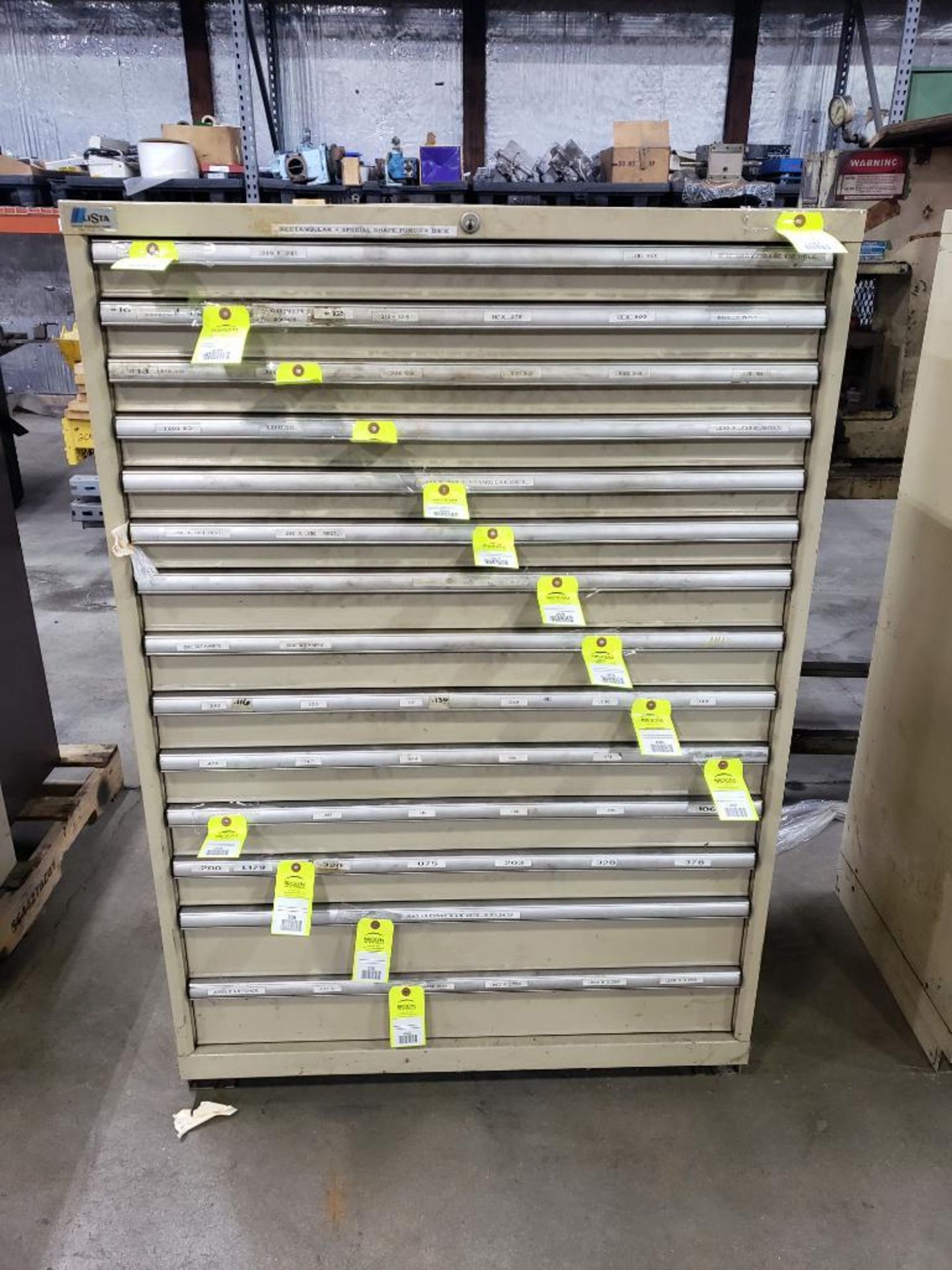 14 drawer Lista tooling cabinet. 60t x 41w x 23d. (contents not included)