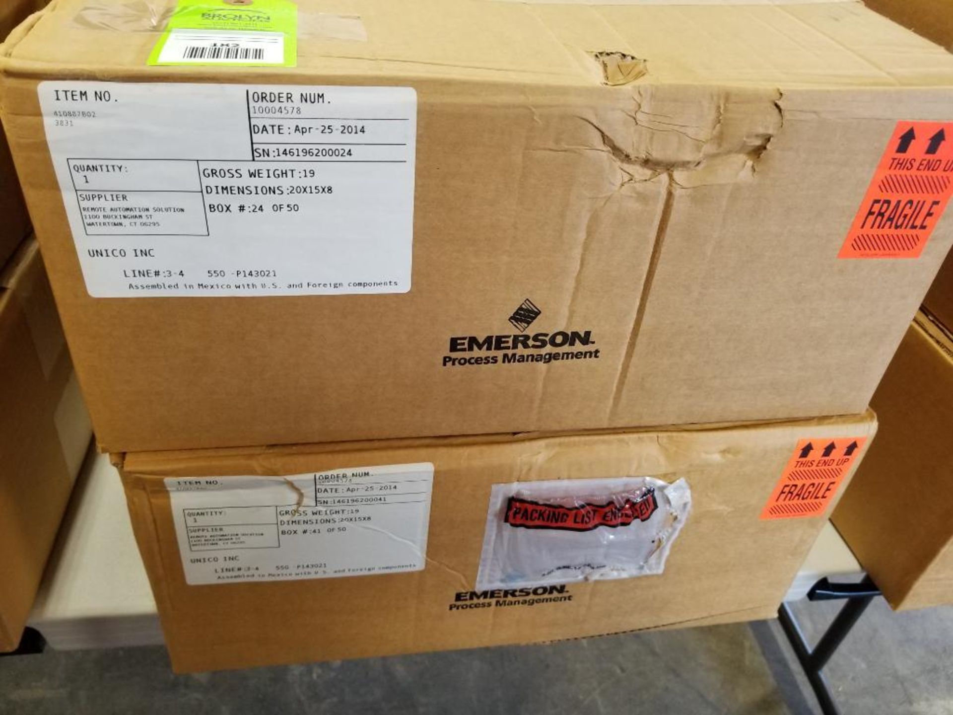 Qty 2 - Emerson Controls Bristol AC Amp chart recorder. Part number 410887B02. New in box.