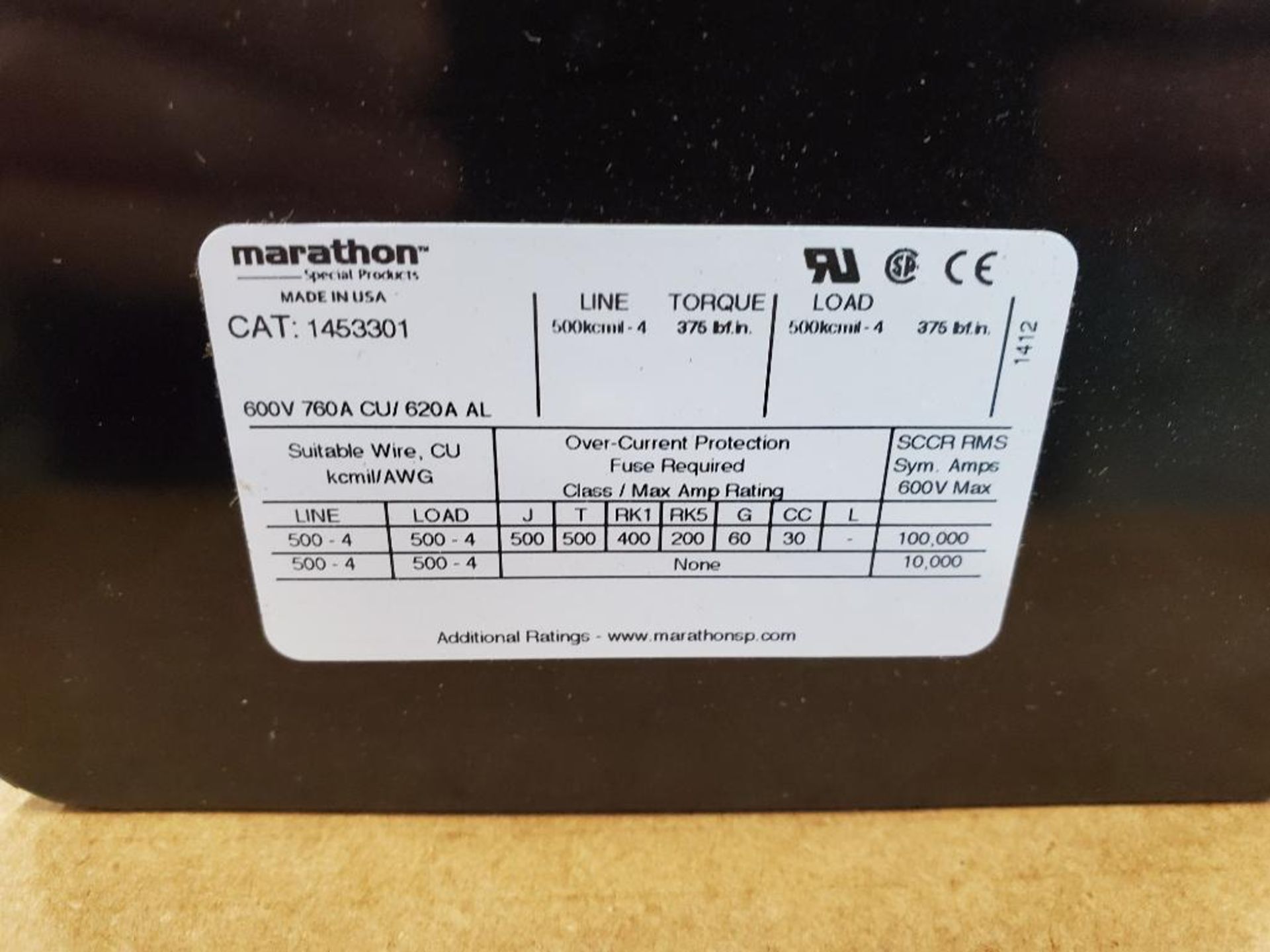 Qty 5 - Marathon power terminal block. Catalog 1453301. New in box. - Image 3 of 4