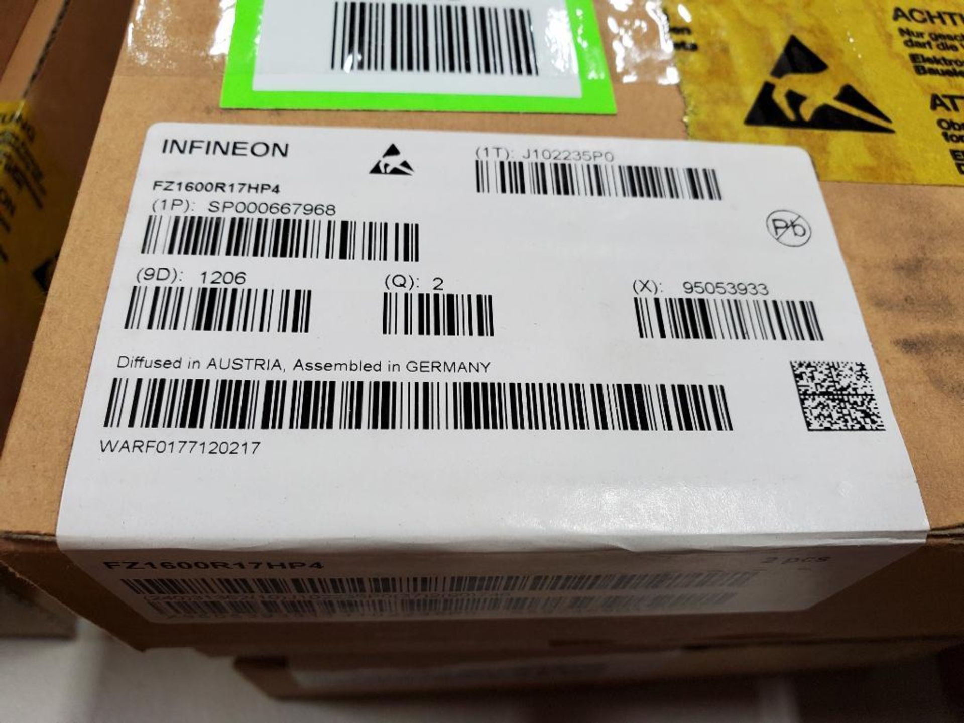 Qty 6 - Infineon semiconductor units. Part number FZ1600R17HP4. Boxed 2 per box bulk. New in box. - Image 3 of 3