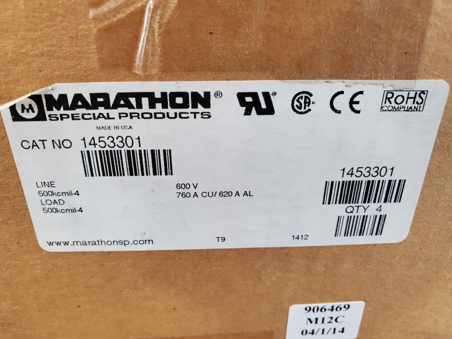 Qty 4 - Marathon power terminal block. Catalog 1453301. New in box. - Image 4 of 4