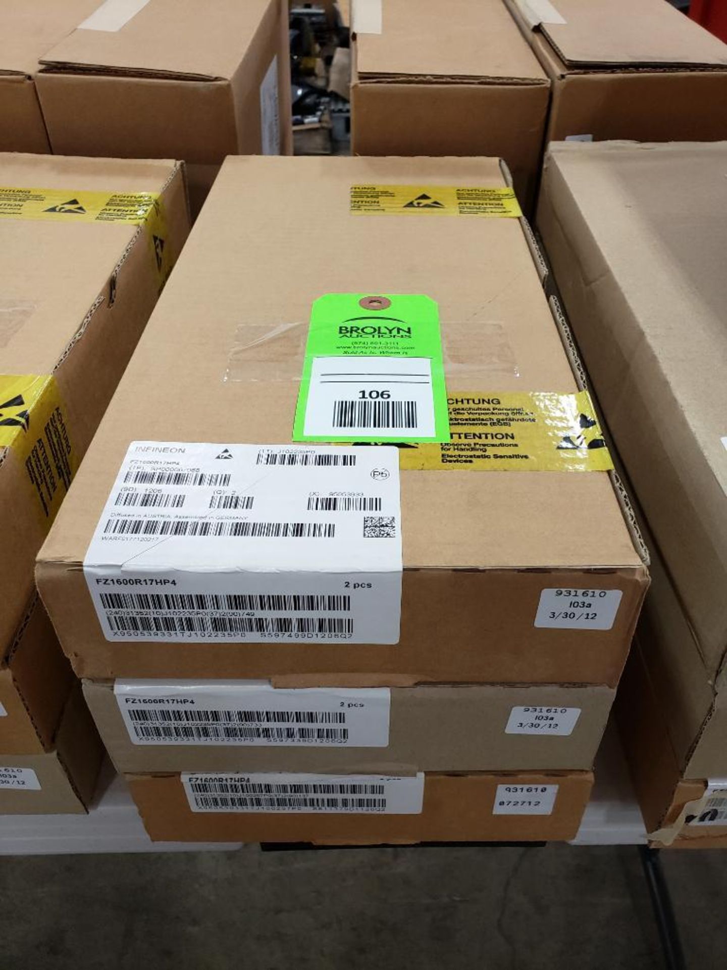 Qty 6 - Infineon semiconductor units. Part number FZ1600R17HP4. Boxed 2 per box bulk. New in box.