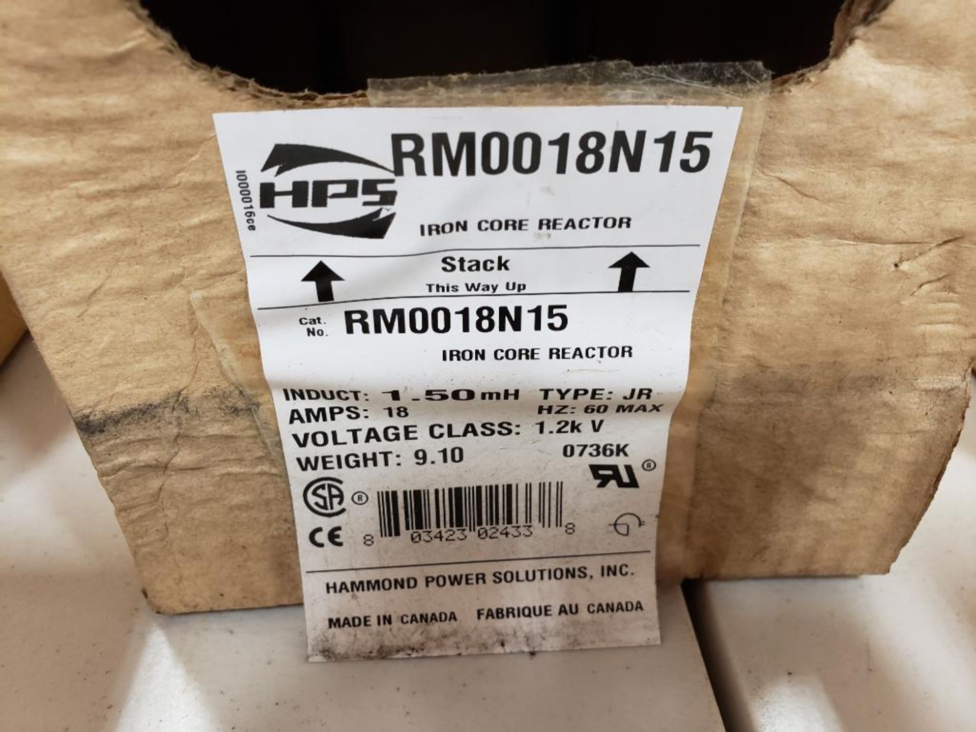 Hammond HPS iron core line reactor. Model RM0018N15. New in box. - Image 2 of 3