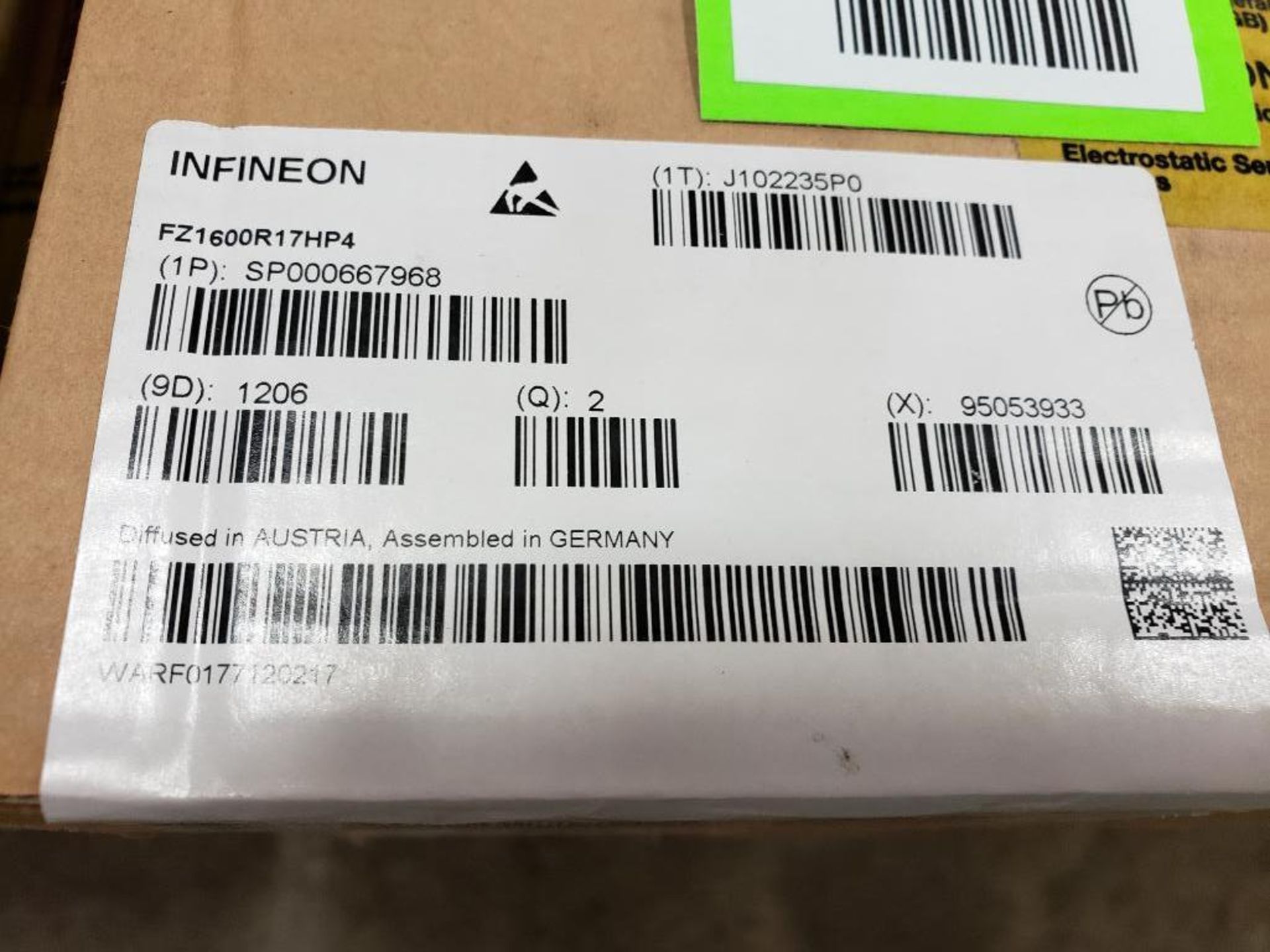 Qty 6 - Infineon semiconductor units. Part number FZ1600R17HP4. Boxed 2 per box bulk. New in box. - Image 3 of 3