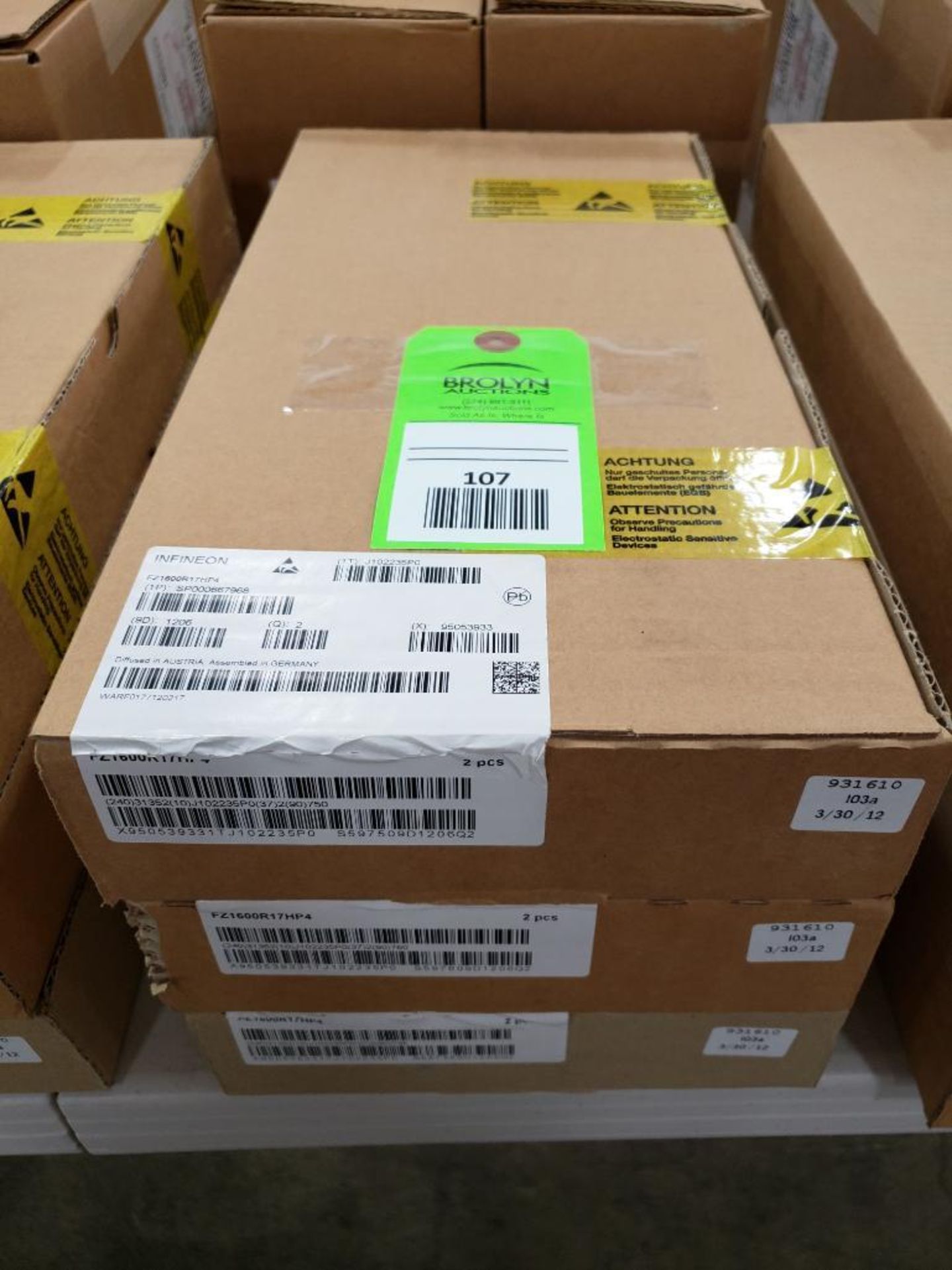 Qty 6 - Infineon semiconductor units. Part number FZ1600R17HP4. Boxed 2 per box bulk. New in box.