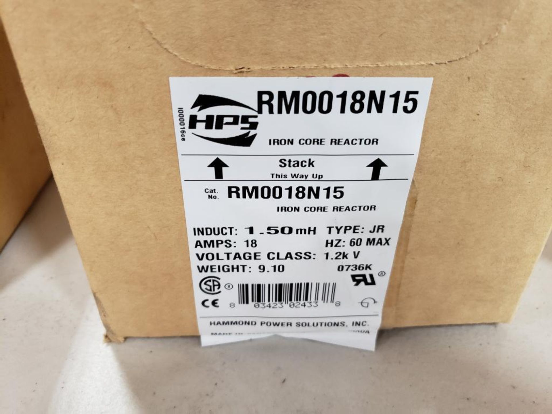Hammond HPS iron core line reactor. Model RM0018N15. New in box. - Image 2 of 3