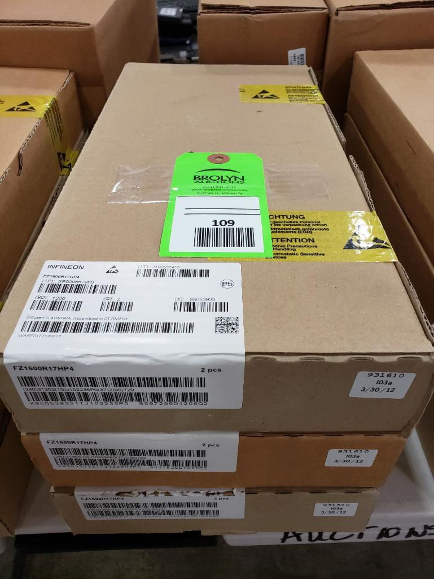 Qty 6 - Infineon semiconductor units. Part number FZ1600R17HP4. Boxed 2 per box bulk. New in box.