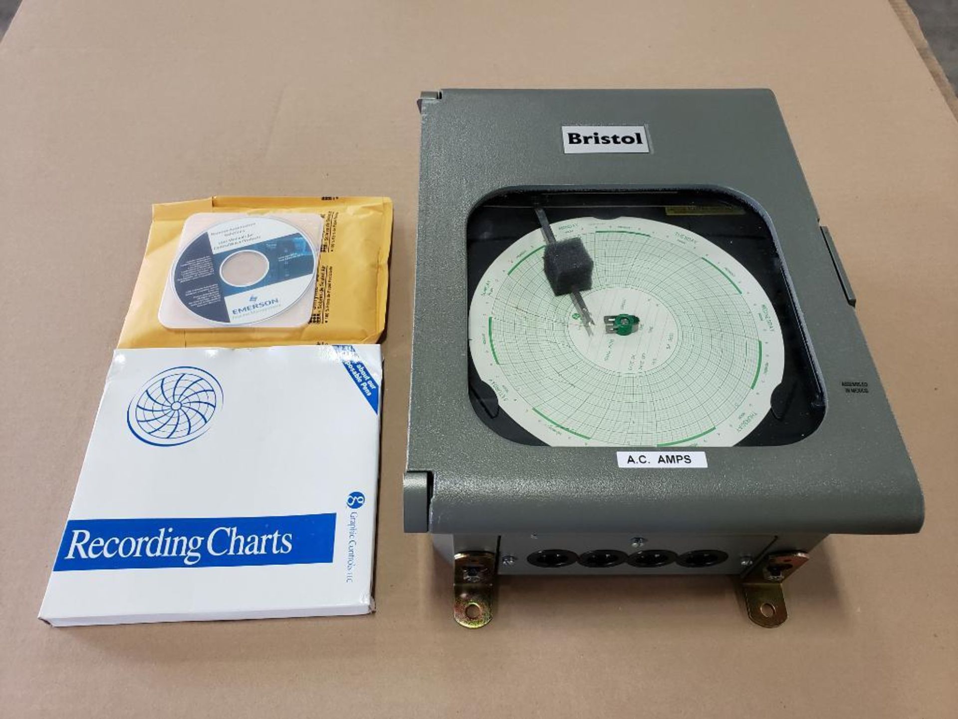 Qty 2 - Emerson Controls Bristol AC Amp chart recorder. Part number 410887B02. New in box.