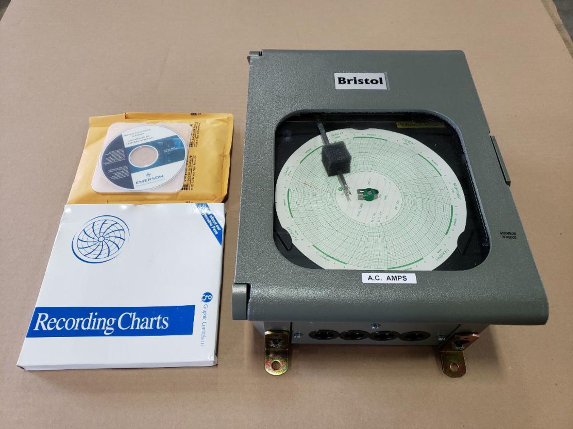 Qty 2 - Emerson Controls Bristol AC Amp chart recorder. Part number 410887B02. New in box.