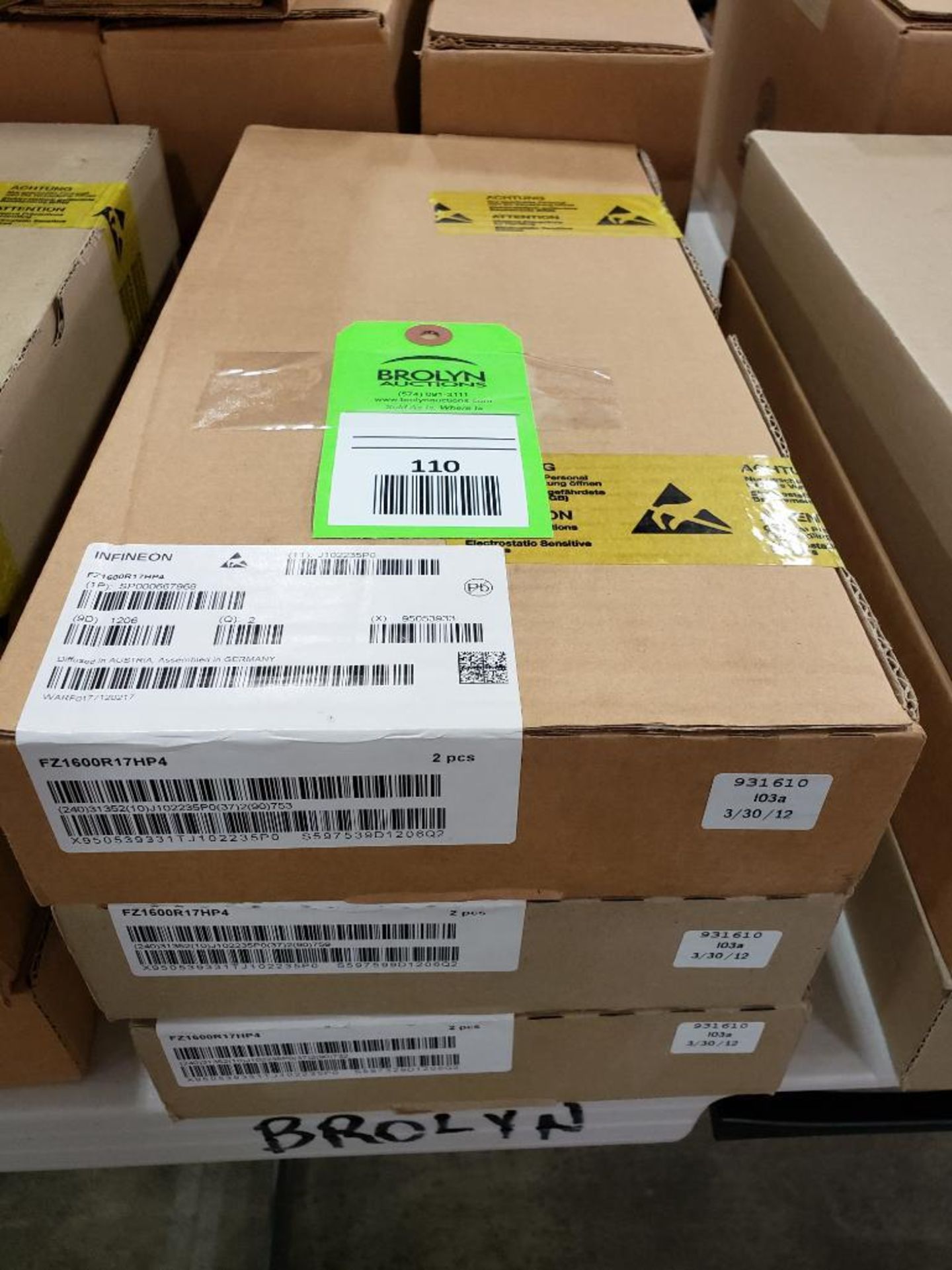 Qty 6 - Infineon semiconductor units. Part number FZ1600R17HP4. Boxed 2 per box bulk. New in box.