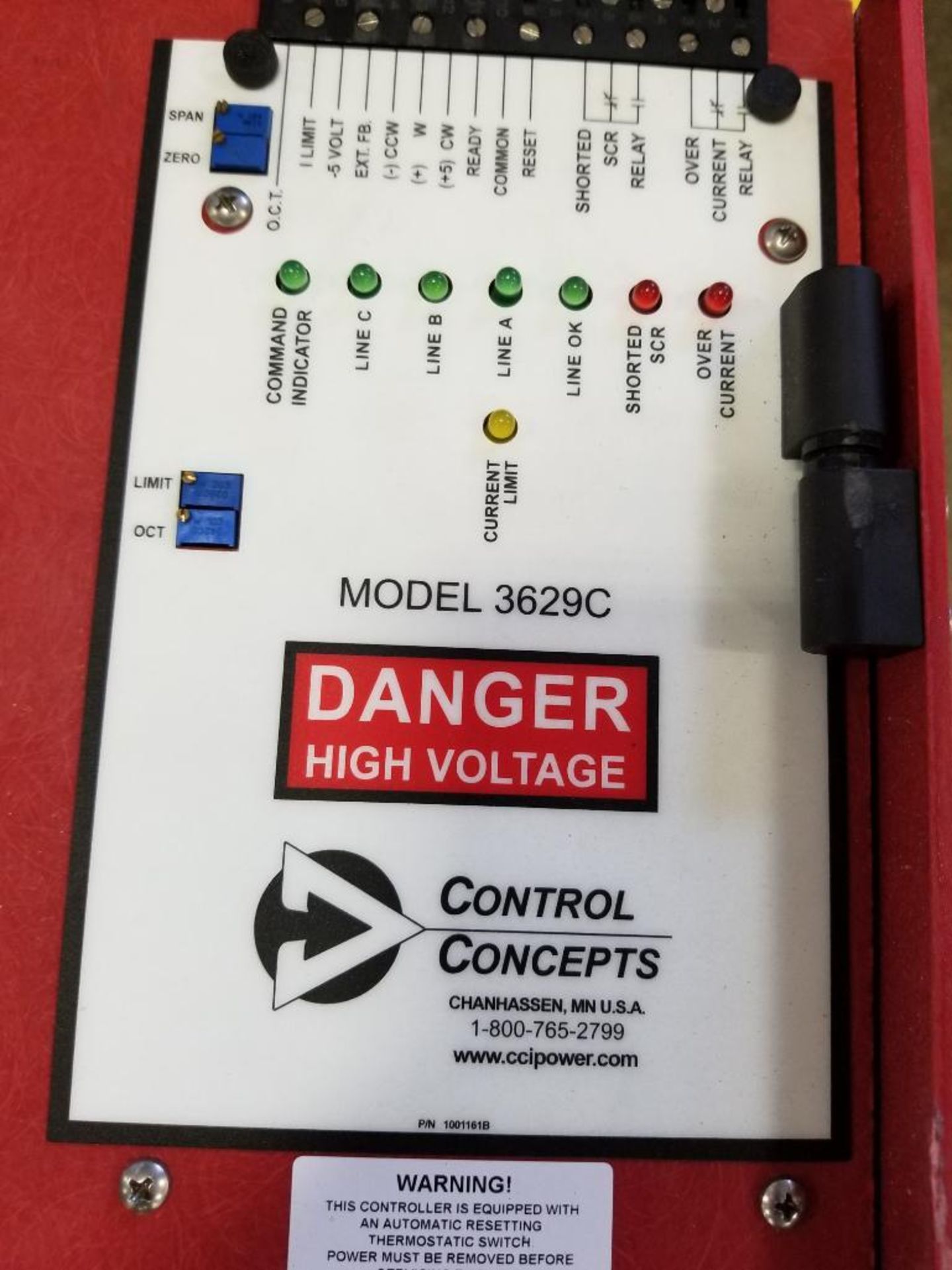 Concept Controls SCR controller. Model 3629C. - Image 2 of 4