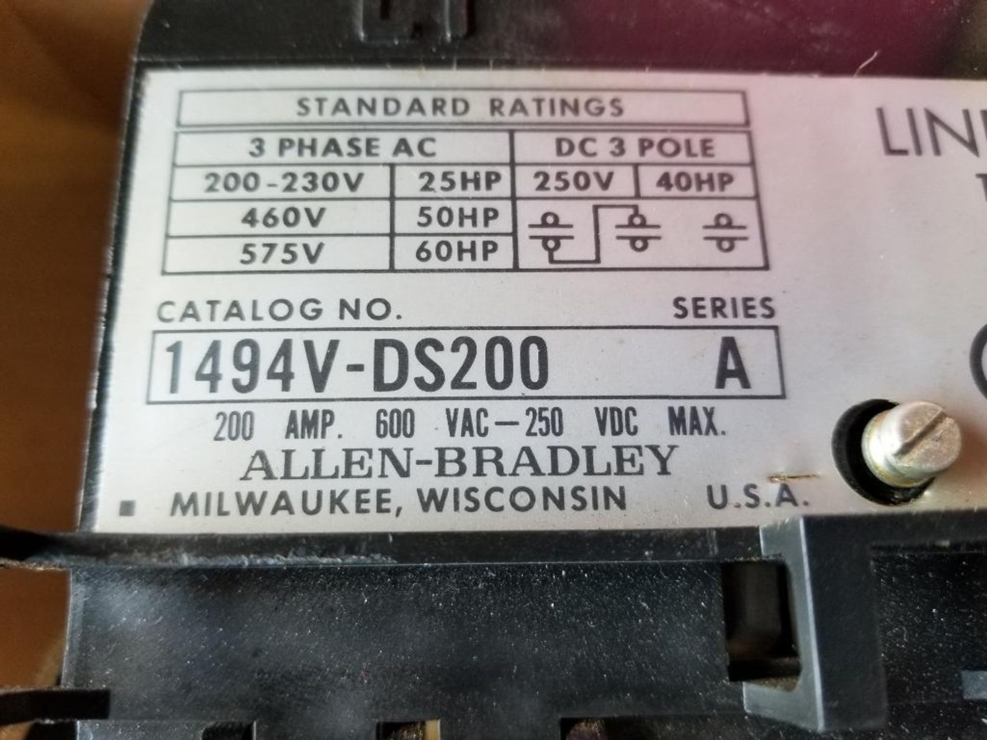 Allen Bradley line terminal guard. Catalog 1494V-DS200. - Image 4 of 5