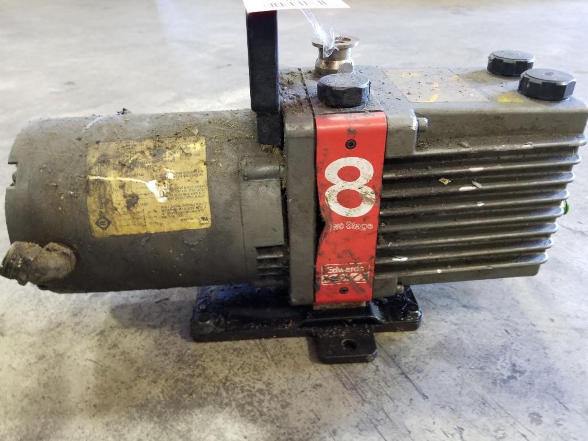 Edwards 8 two stage high vacuum pump. Model E2M8. 1/2hp 3 phase.