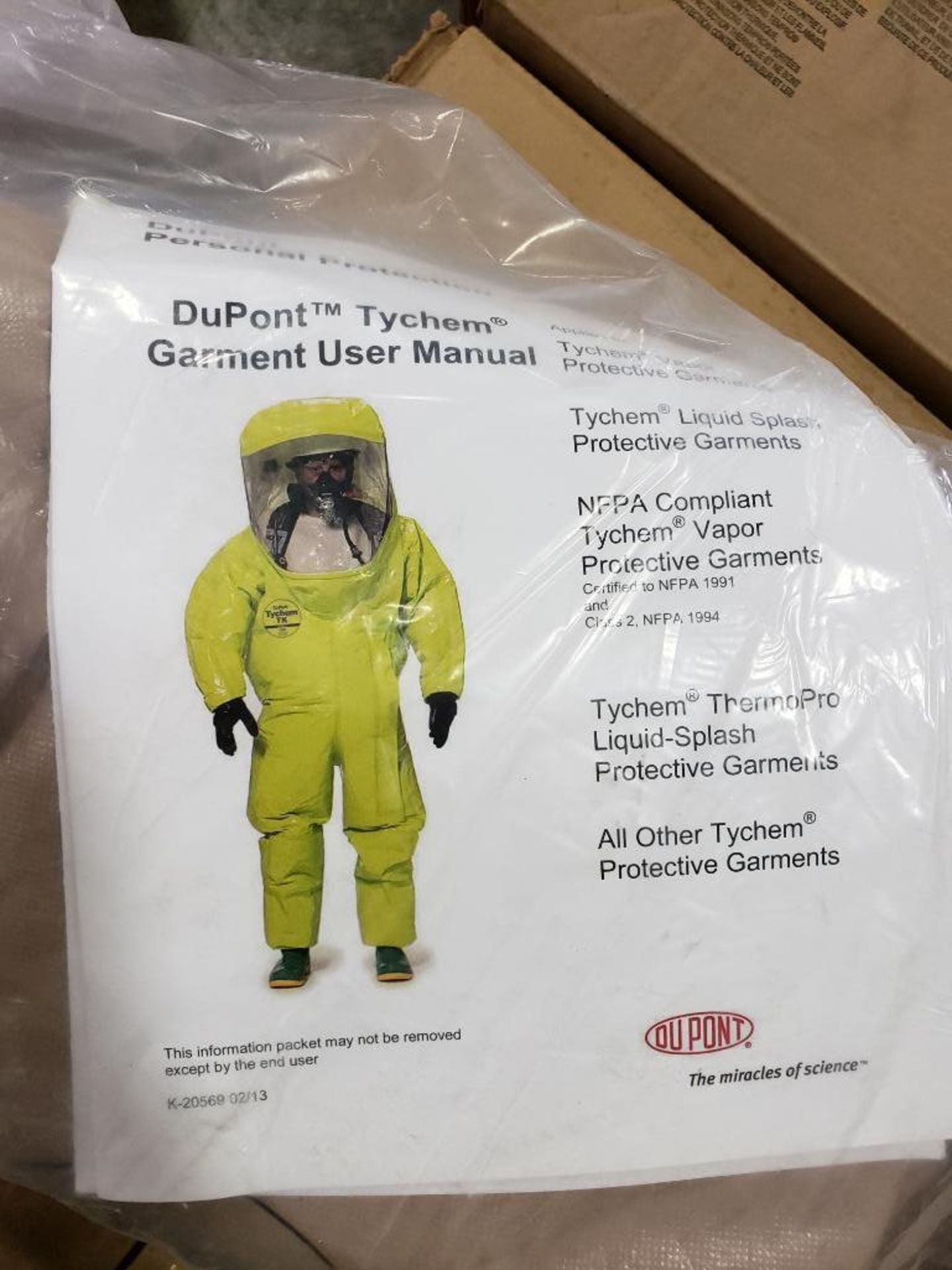 Qty 6 - Tychem coverall garment. Size Small. Part number C3198TTNMD0006WG. New in package. - Image 4 of 4