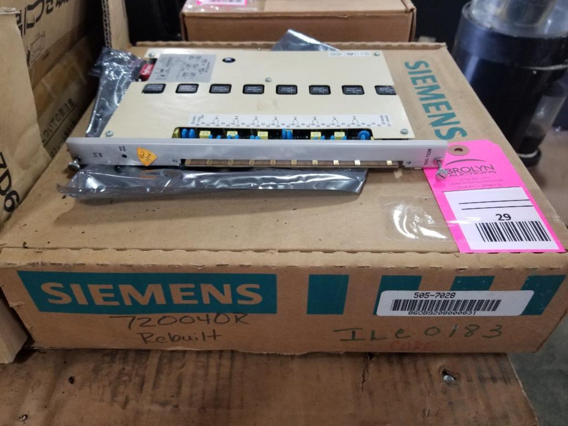 Siemens control board model 505-7028. Marked as refurbished on box.