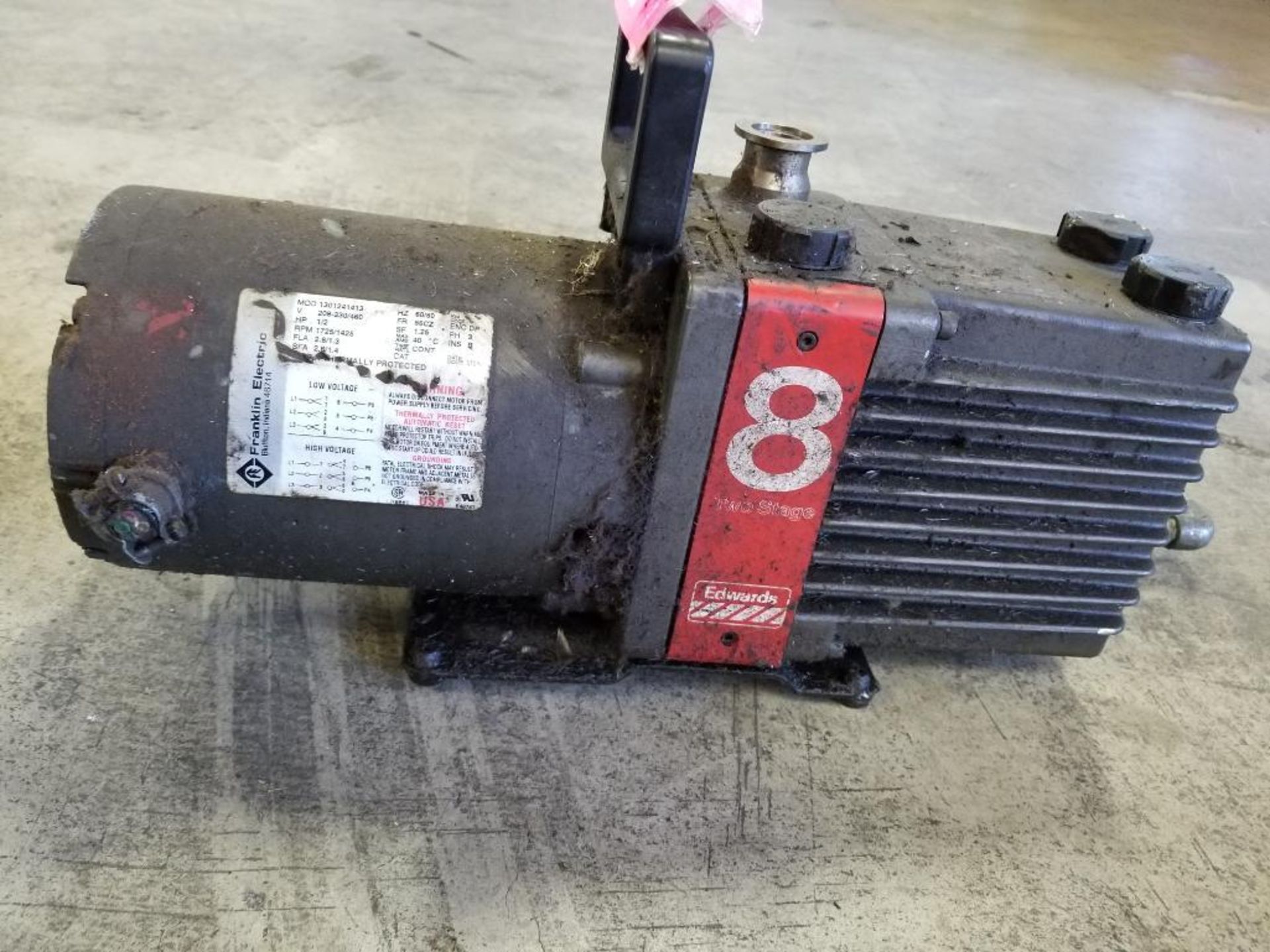 Edwards 8 two stage high vacuum pump. Model E2M8. 1/2hp 3 phase. - Image 2 of 5