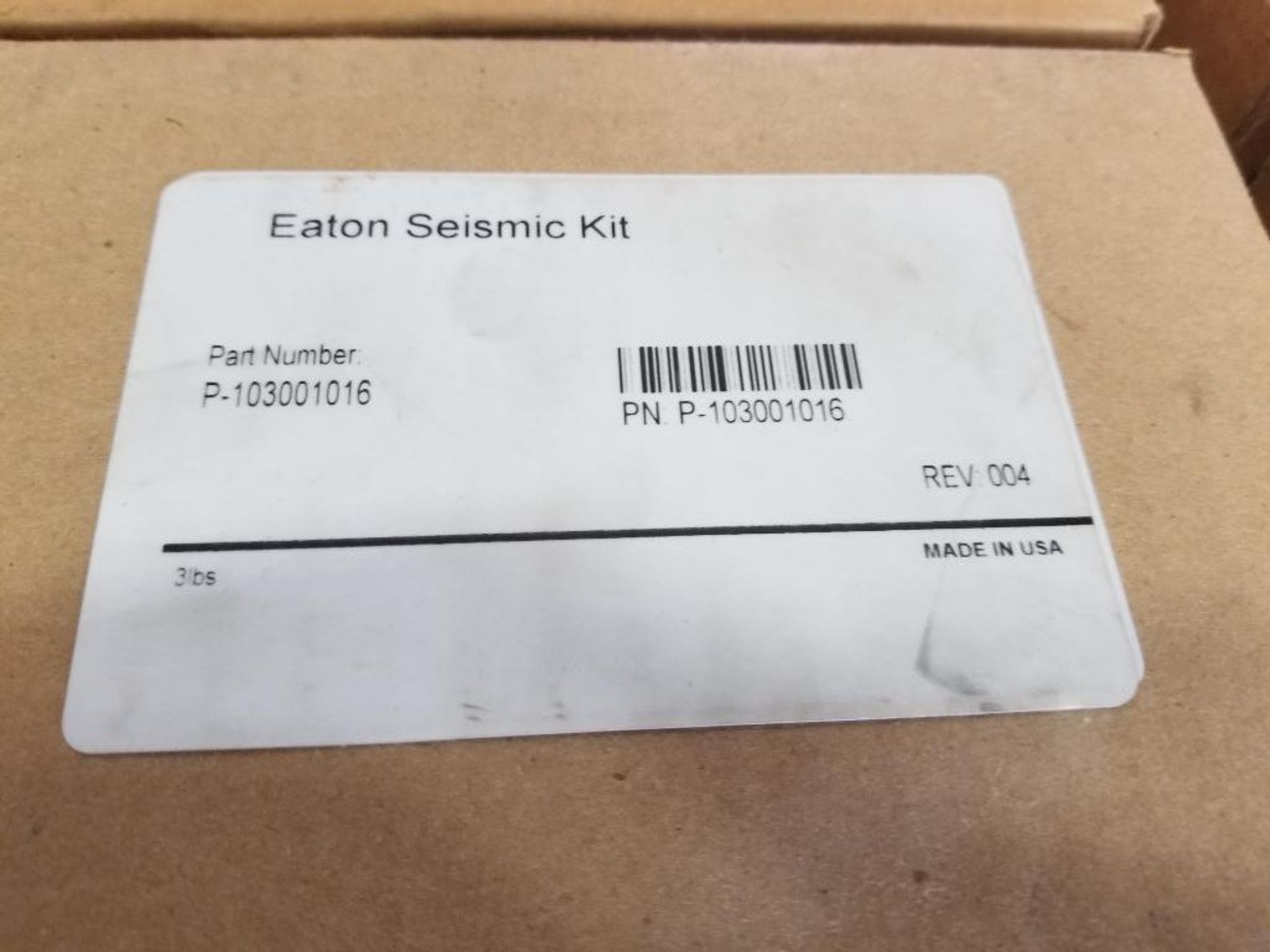 Qty 2 - Eaton Seismic Kit. Part number P-103001016. New in box. - Image 2 of 2