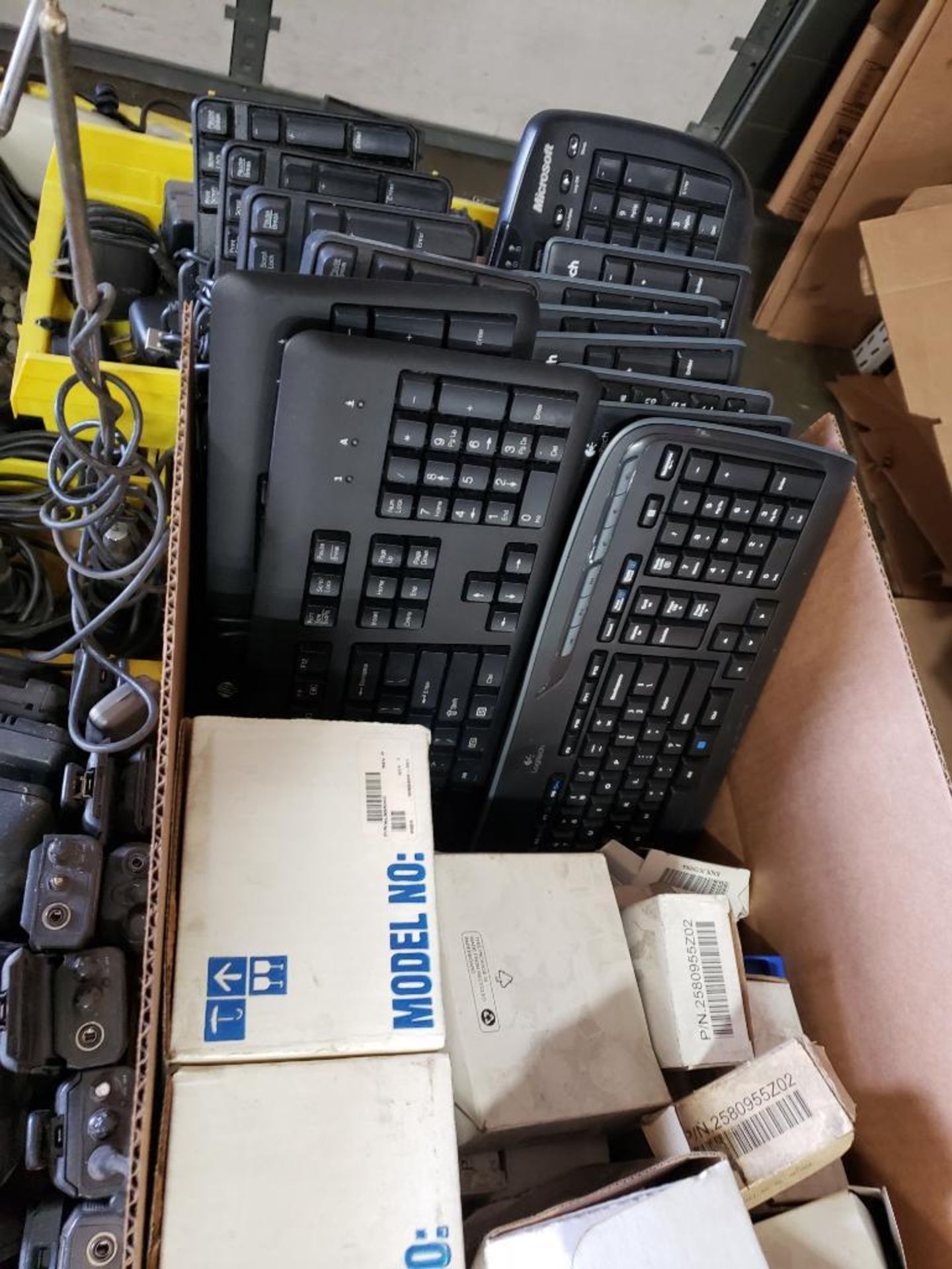 Pallet of assorted walkie talkies accessories, computer hardware etc. - Image 6 of 11