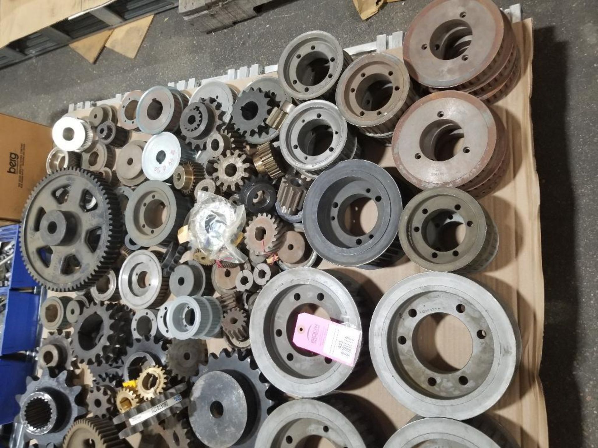 Pallet of assorted gears, pulleys, and bushings. Most new old stock. - Image 3 of 4