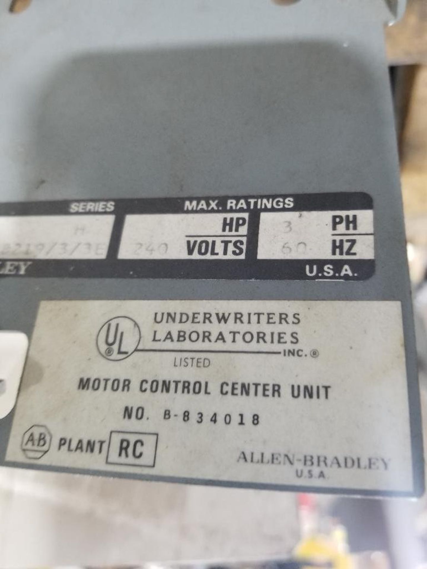 Allen Bradley motor control center MCC bucket. - Image 3 of 5