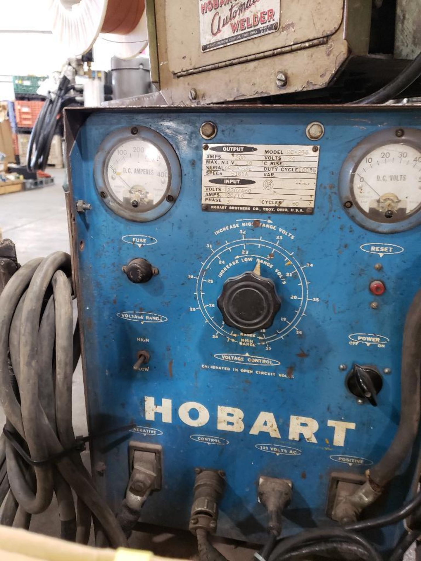 Hobart welder. Model RC-256. 200amp with MIGARC welding head. MOdel AGH-27. - Image 5 of 10