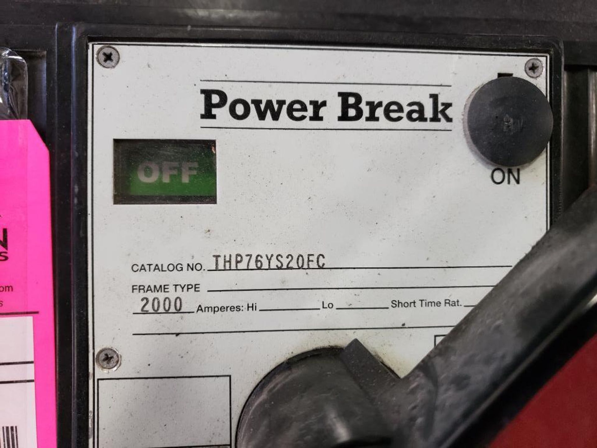 2000amp Power Break breaker. Model THP76YS20FC. - Image 2 of 3