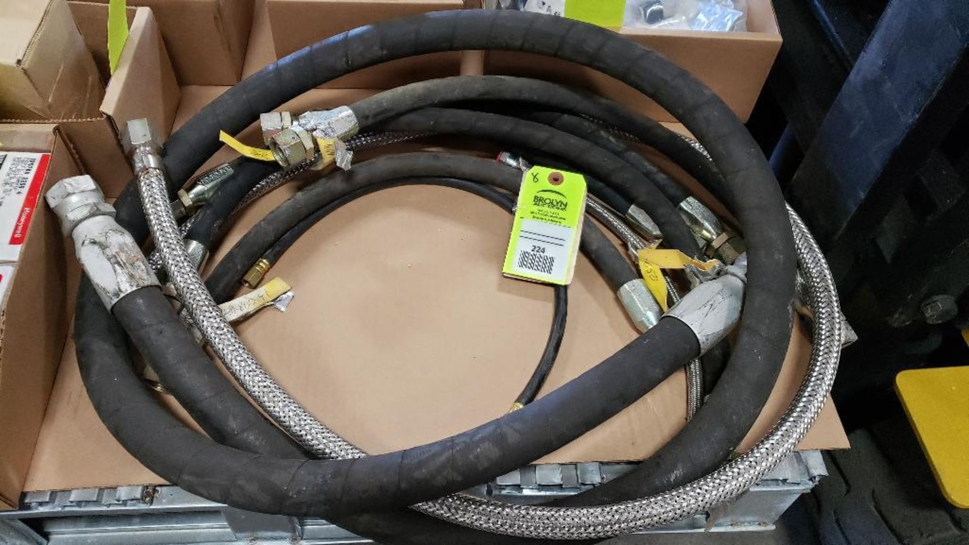 Lot of assorted high pressure hoses.