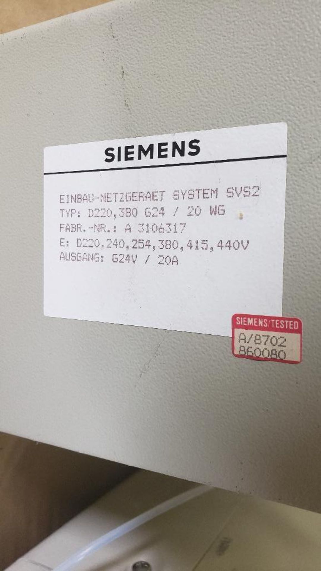 Siemens system. - Image 3 of 3