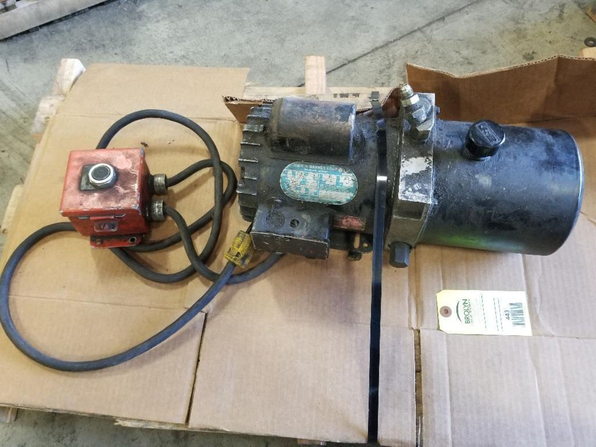 John S Barnes Hydraulic pump power pack.