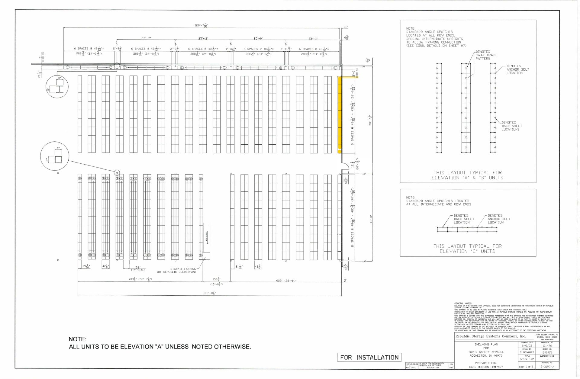 Qty 9 - Sections of shelving: Single shelf dimensions 97" tall X 48 1/32" wide X 21 1/16" deep. - Image 2 of 6