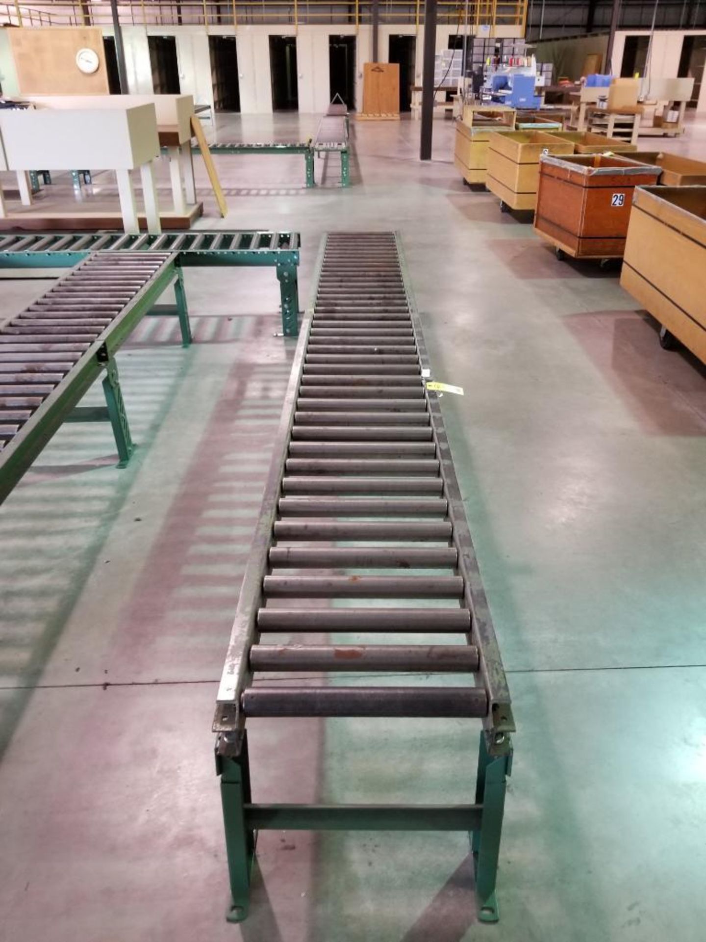 13ft roller conveyor section. 20in wide by 20in tall. (legs are adjustable to change height) - Image 2 of 2