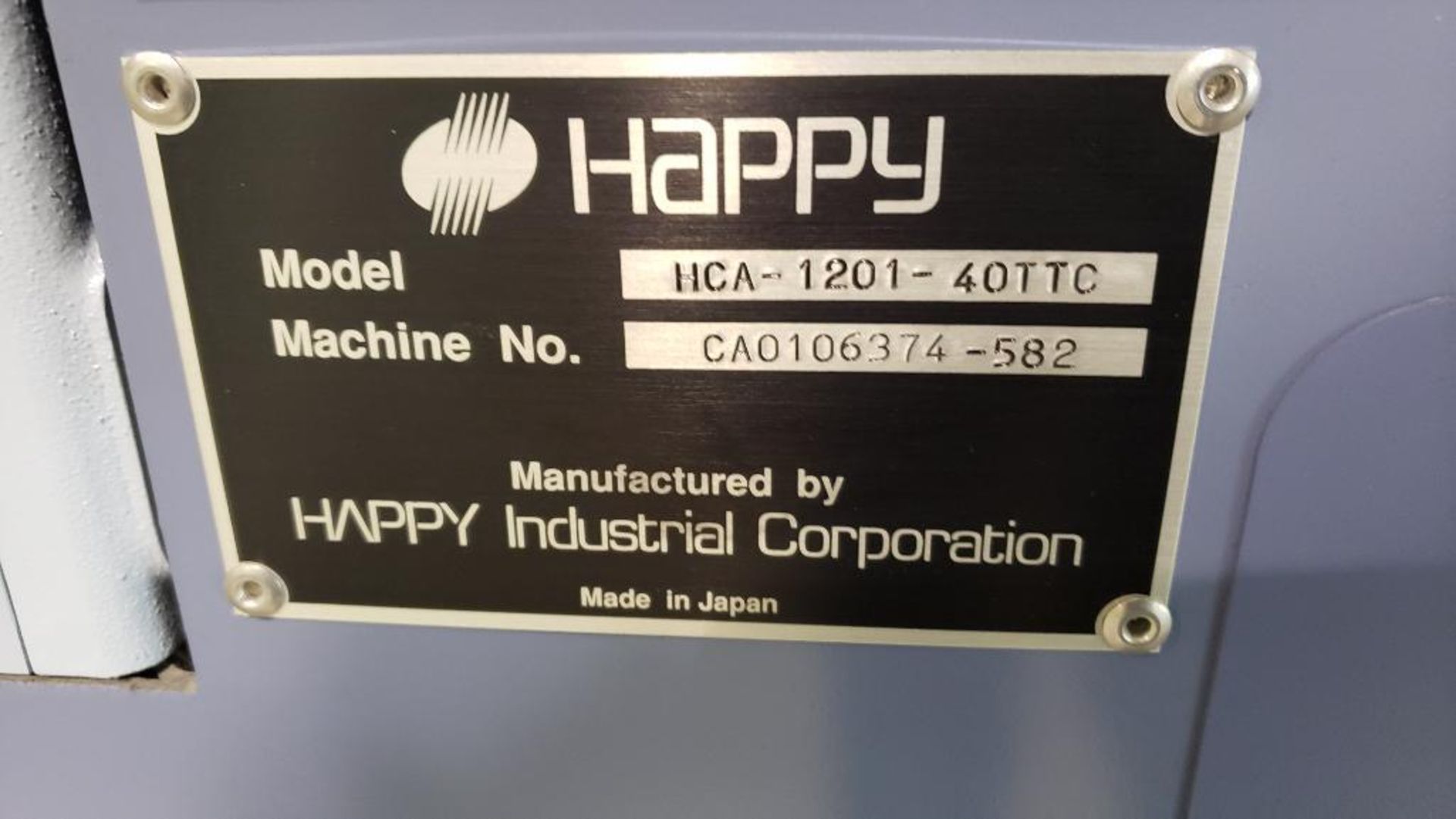 Happy Single head embroidery machine. Model HCA-1201-40TTC. Includes hoops and accessories. - Image 10 of 11