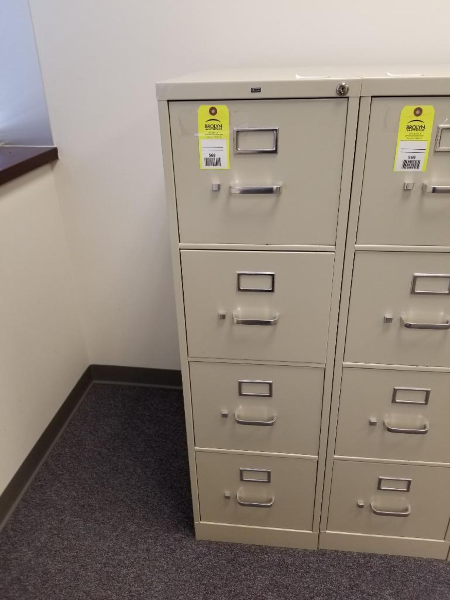 Qty 2 - Hon file cabinets. 52" tall x 15" wide x 25" deep.