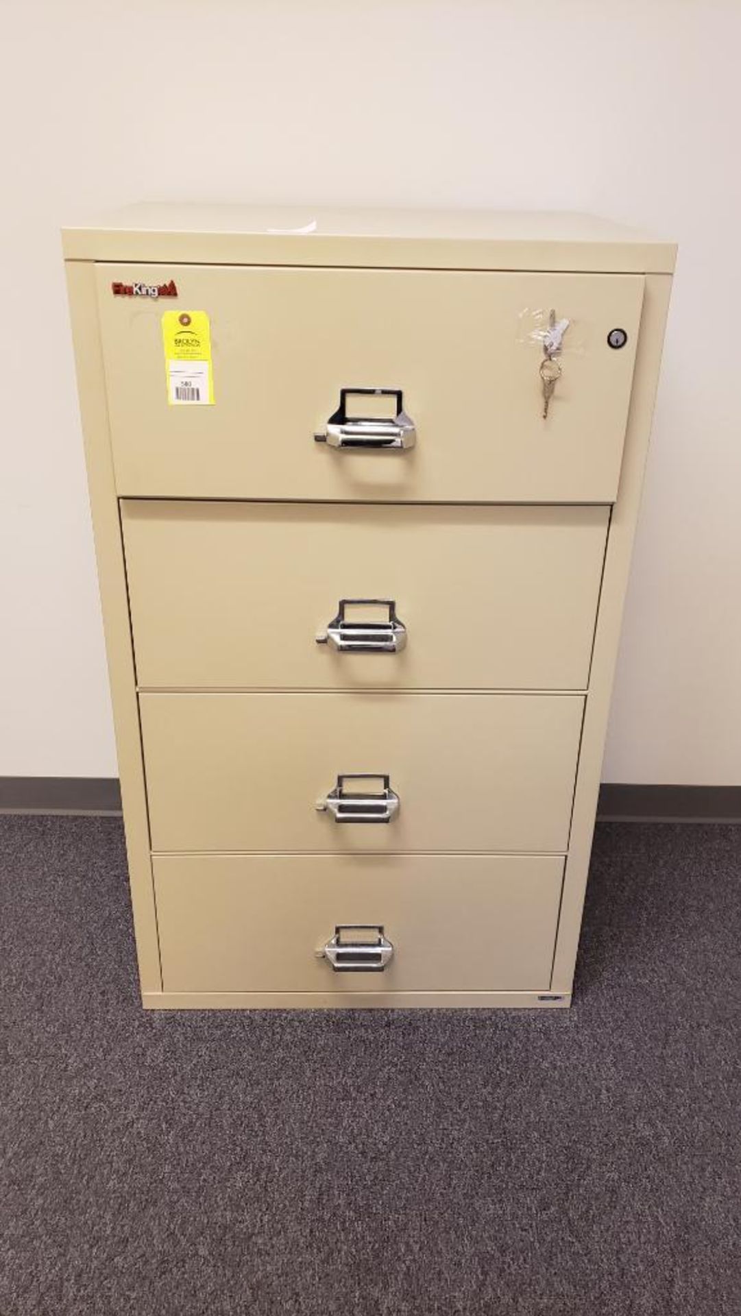 FireKing fireproof file cabinet with key. Size 31x22x53.