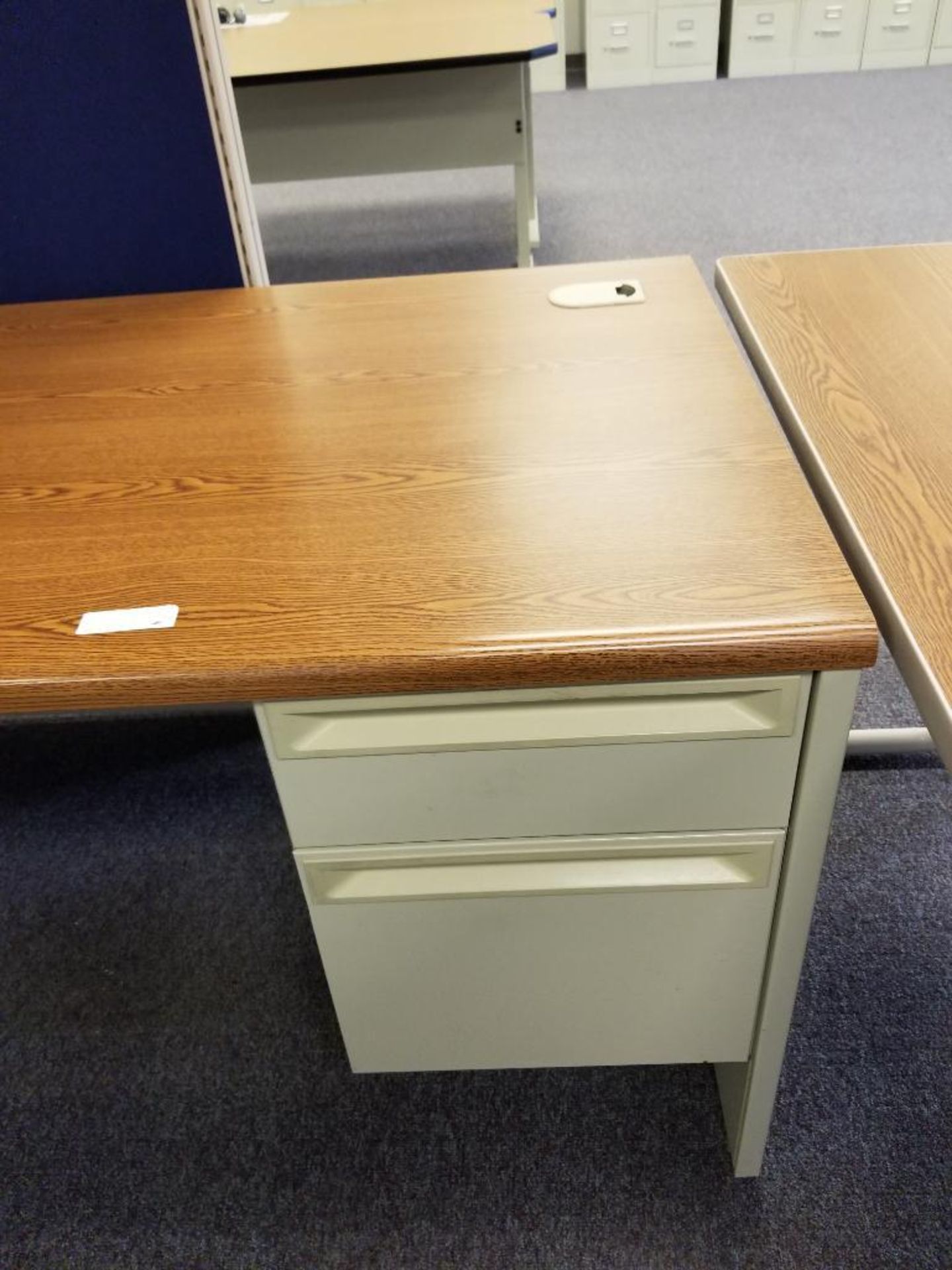 HON office furniture L-shaped desk. Overall size 66x90. - Image 4 of 6