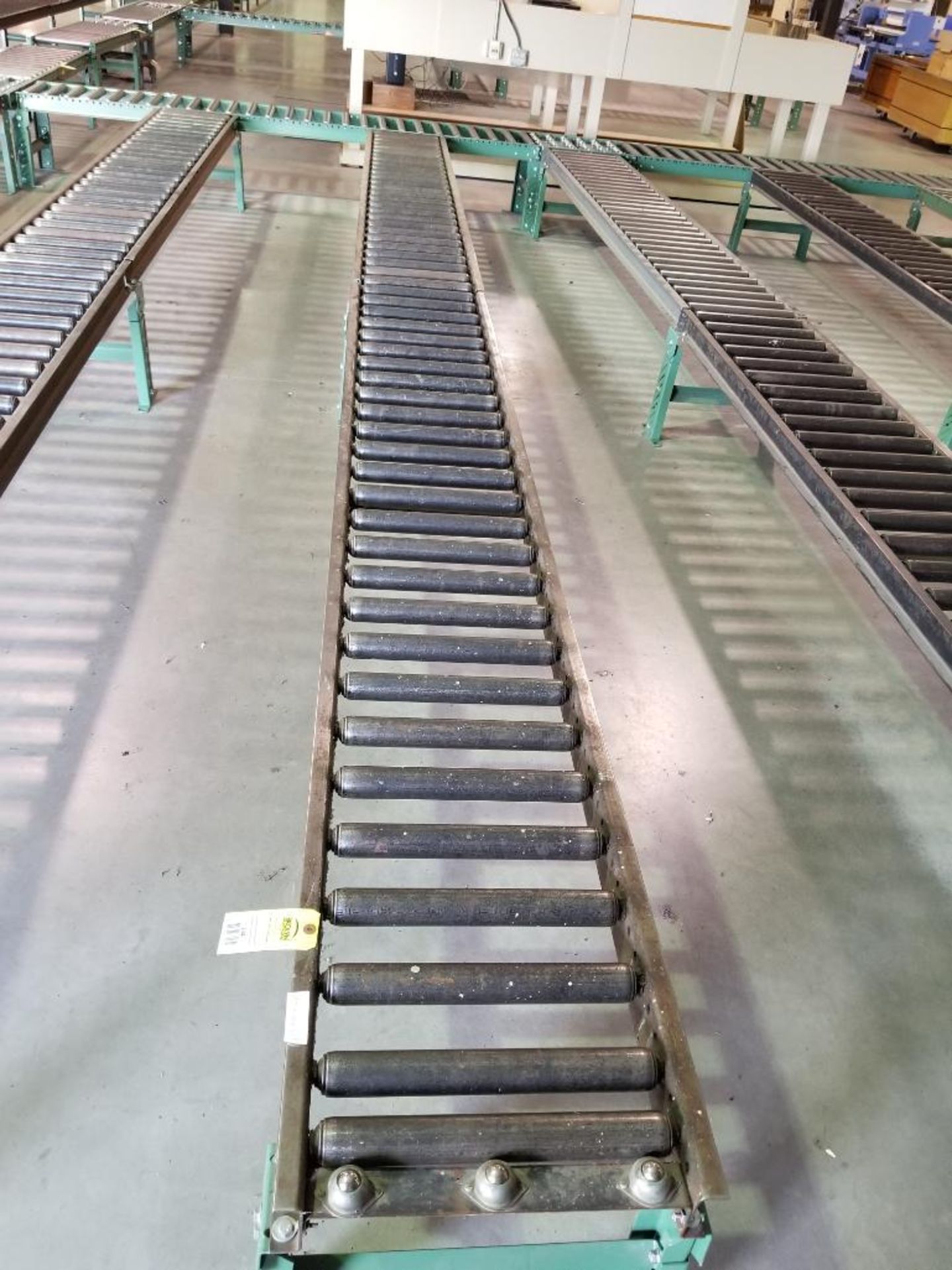 20ft roller conveyor section. 18in wide by 20in tall. (legs are adjustable to change height) - Image 2 of 2