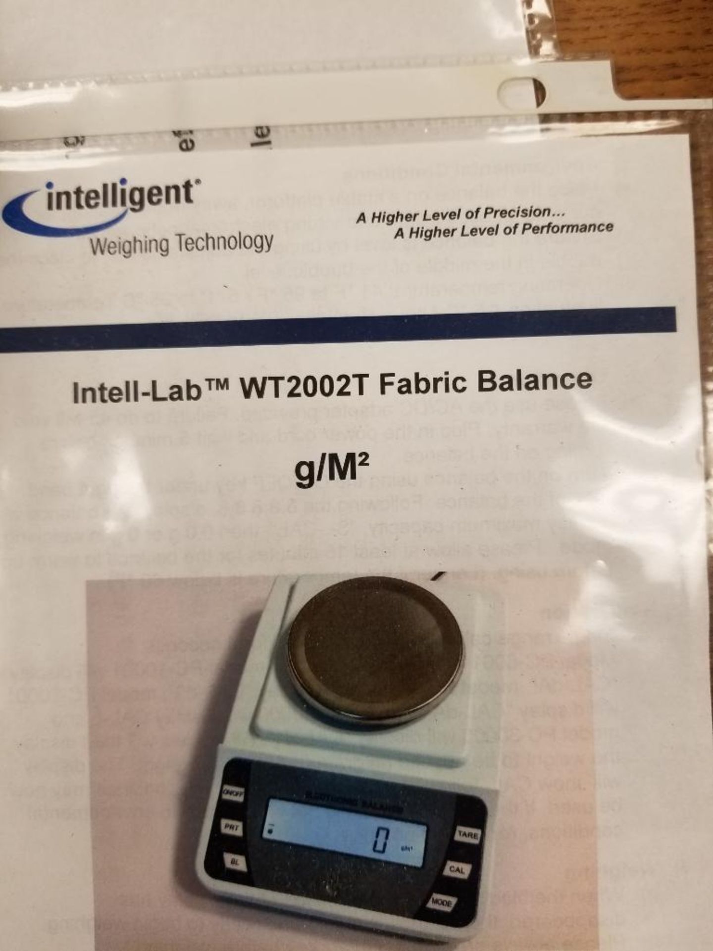 Intell-Lab model WT2002T fabric balance. 200g, resolution .01g. - Image 2 of 5