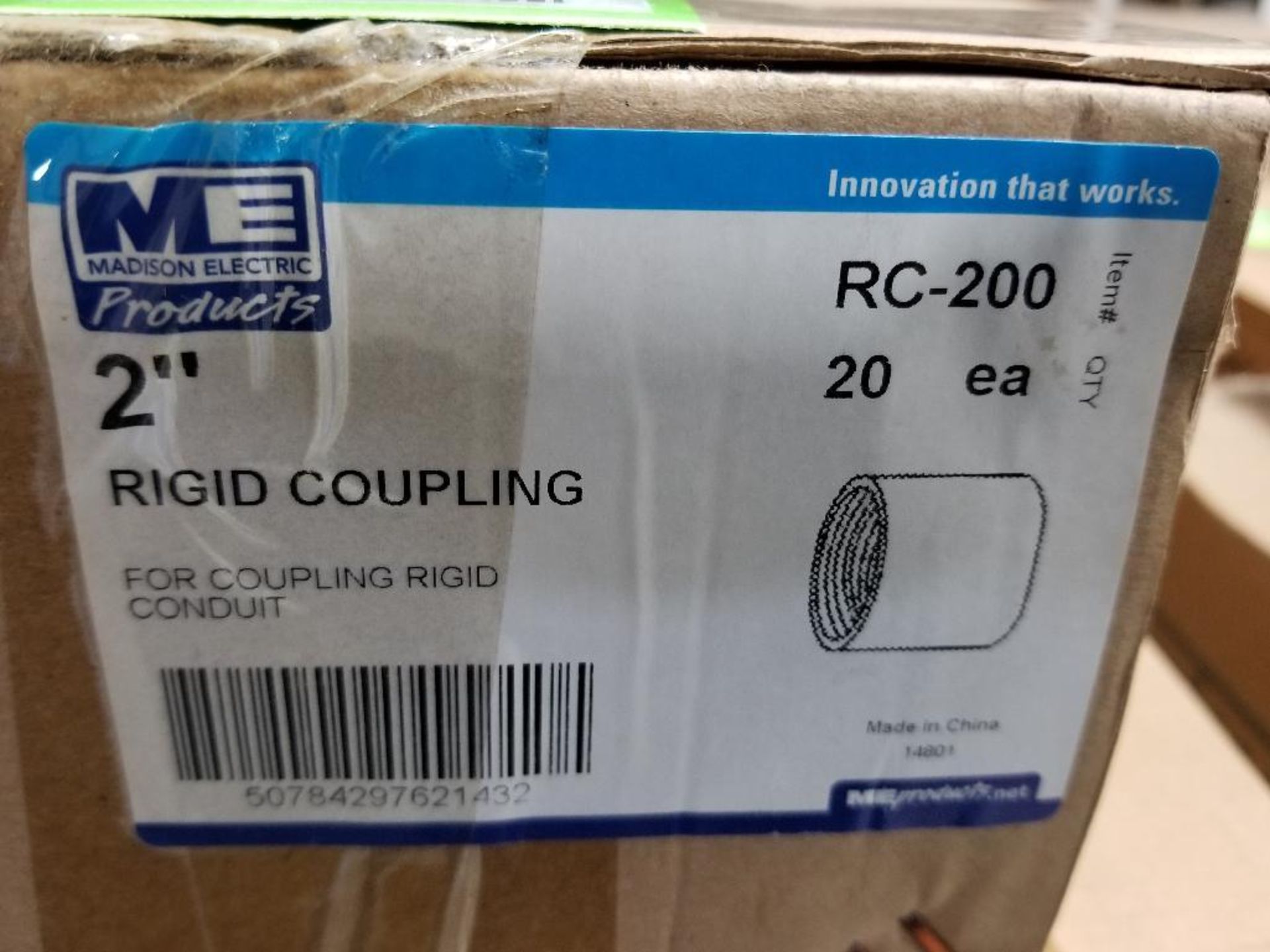 Qty 60 - Madison Electric coupling. Catalog number RC-200. New in bulk boxes. - Image 2 of 2